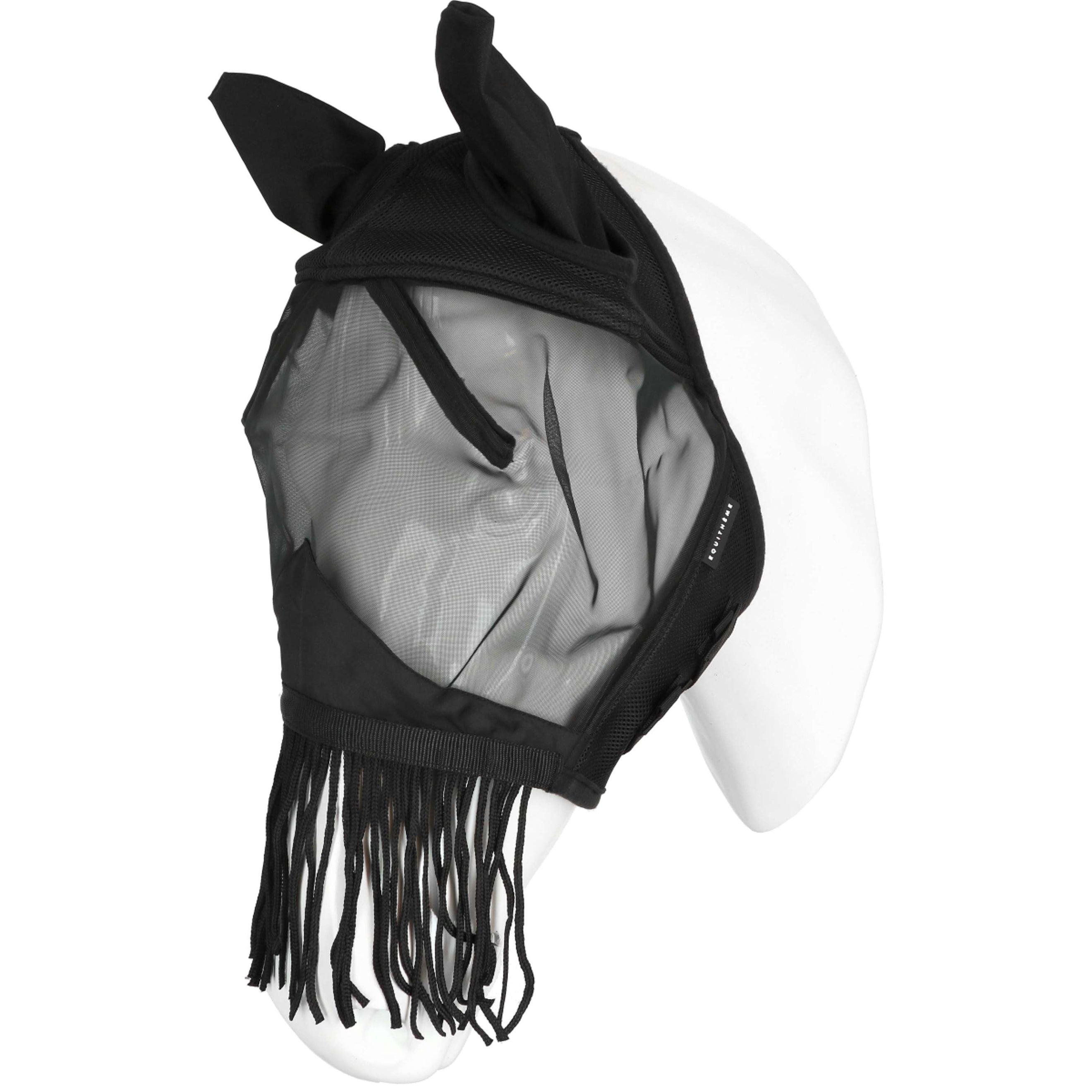 EQUITHÈME Masque Anti-Mouches Franges avec Protection UV Noir EQUITHÈME Masque Anti-Mouches Franges avec Protection UV Noir