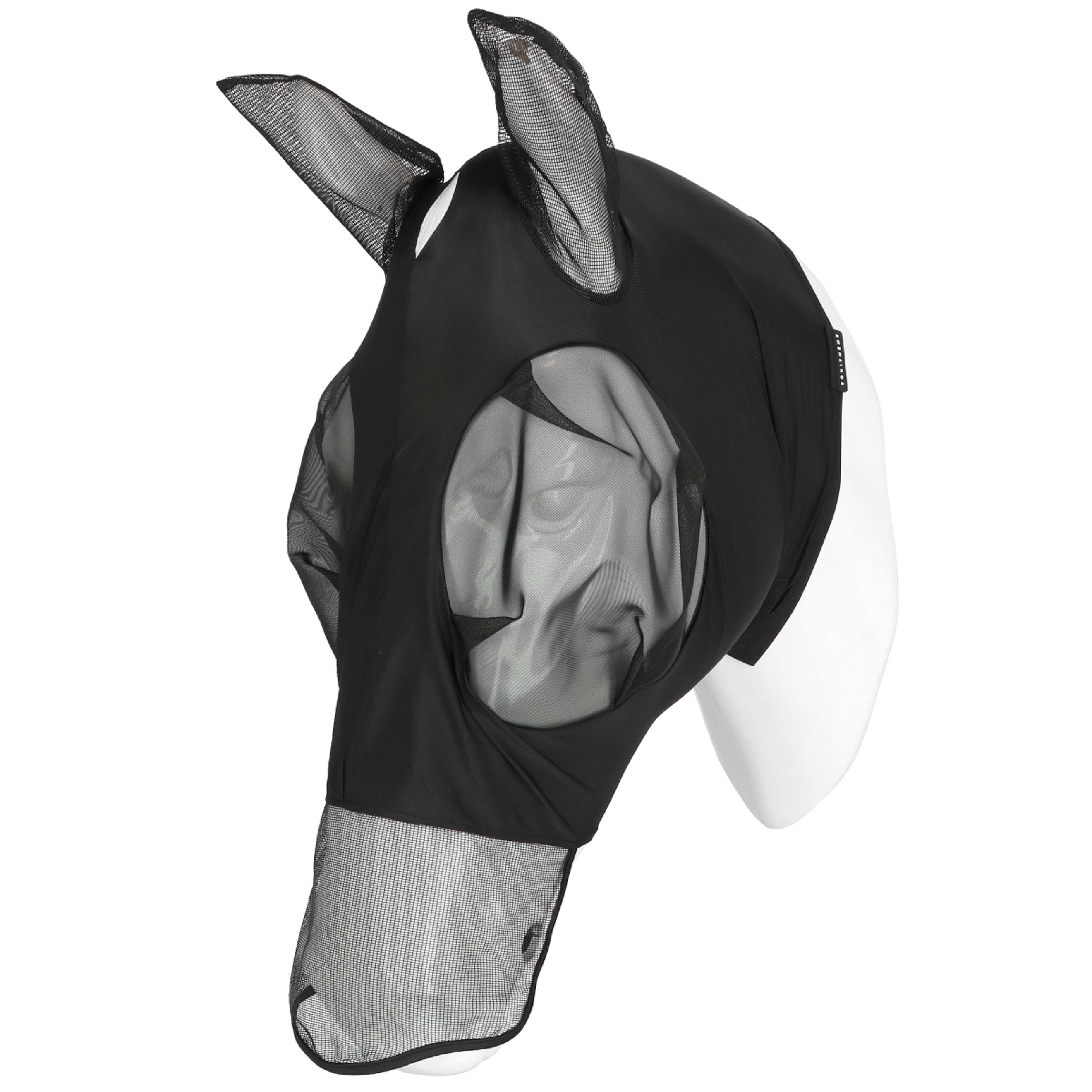 EQUITHÈME Masque Anti-Mouches Hood avec Protection UV Noir