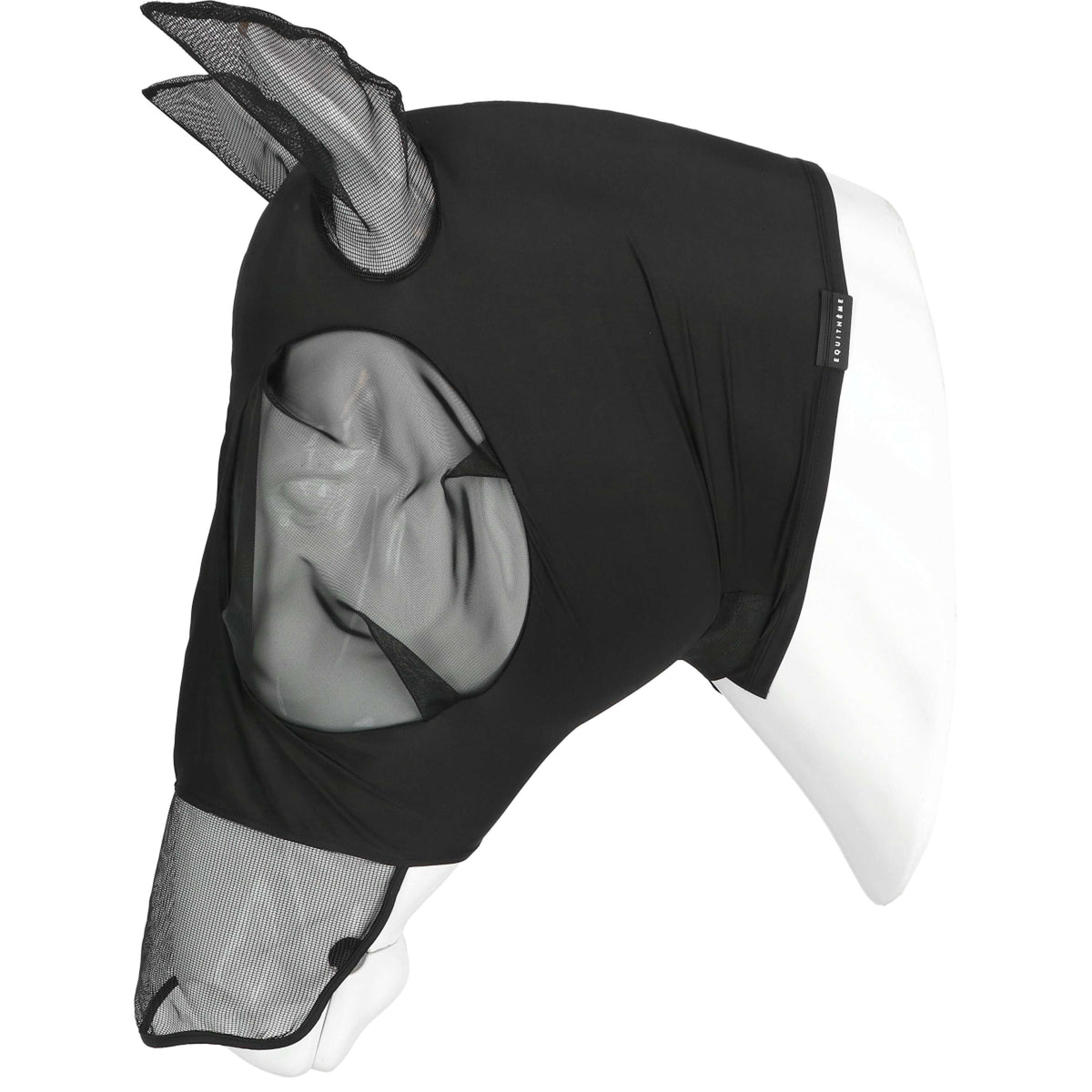 EQUITHÈME Masque Anti-Mouches Hood avec Protection UV Noir