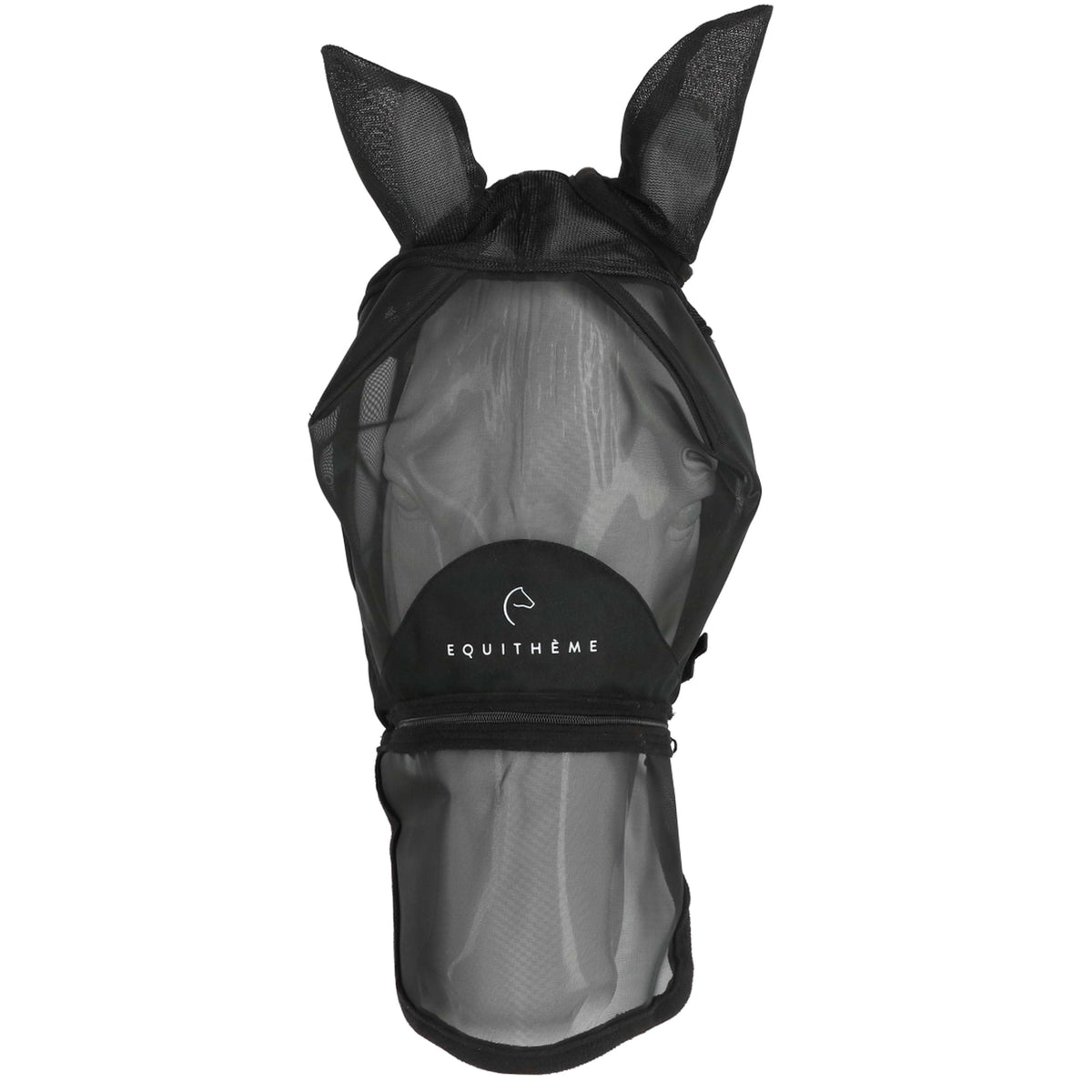 EQUITHÈME Masque Anti-Mouches Zipper avec Protection UV Noir