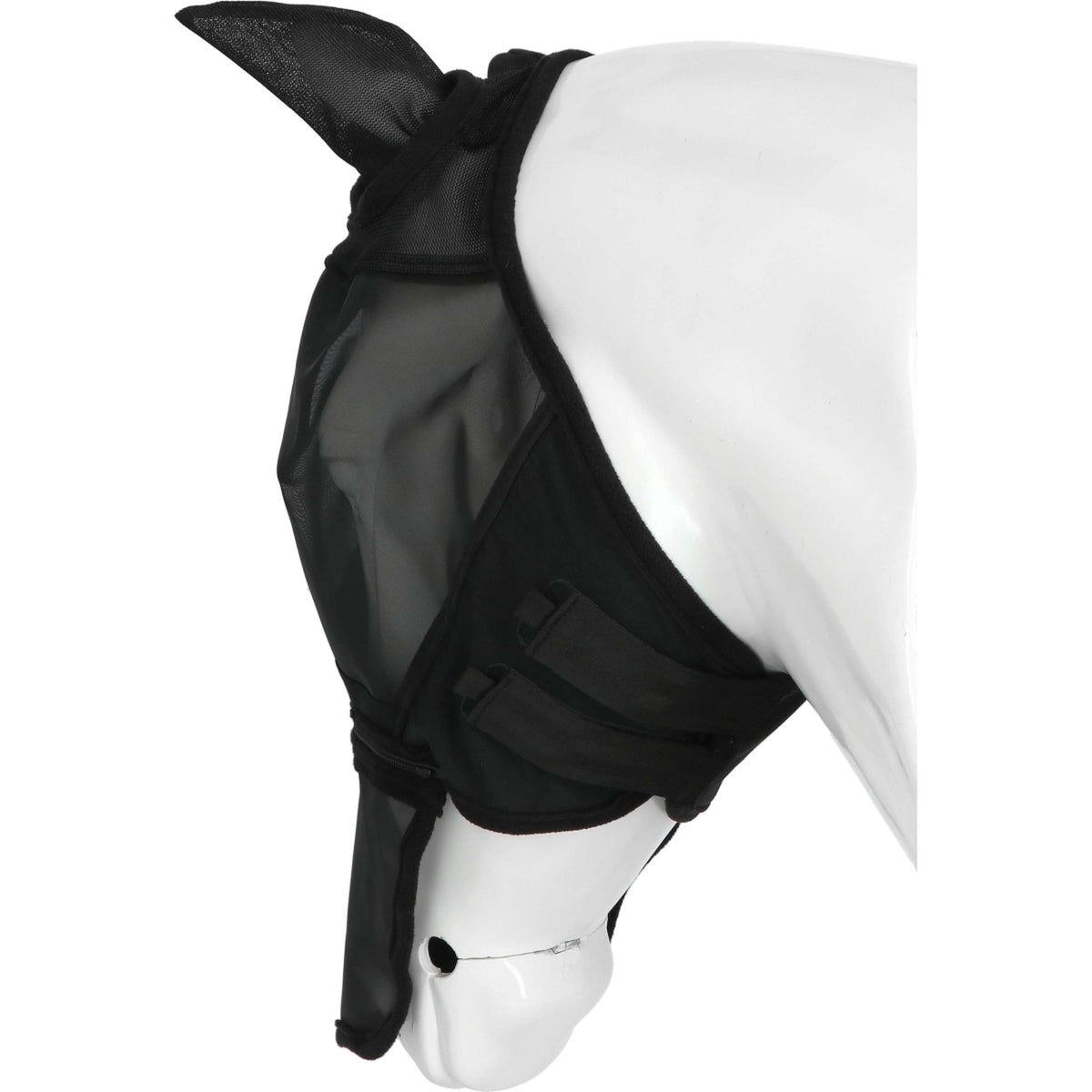 EQUITHÈME Masque Anti-Mouches Zipper avec Protection UV Noir