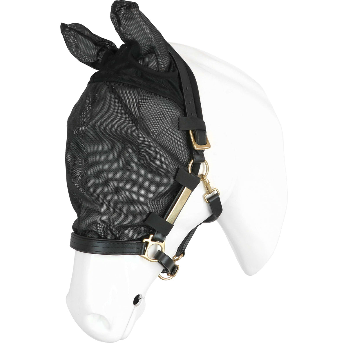 EQUITHÈME Licol Anti-Mouches avec Protection UV Noir