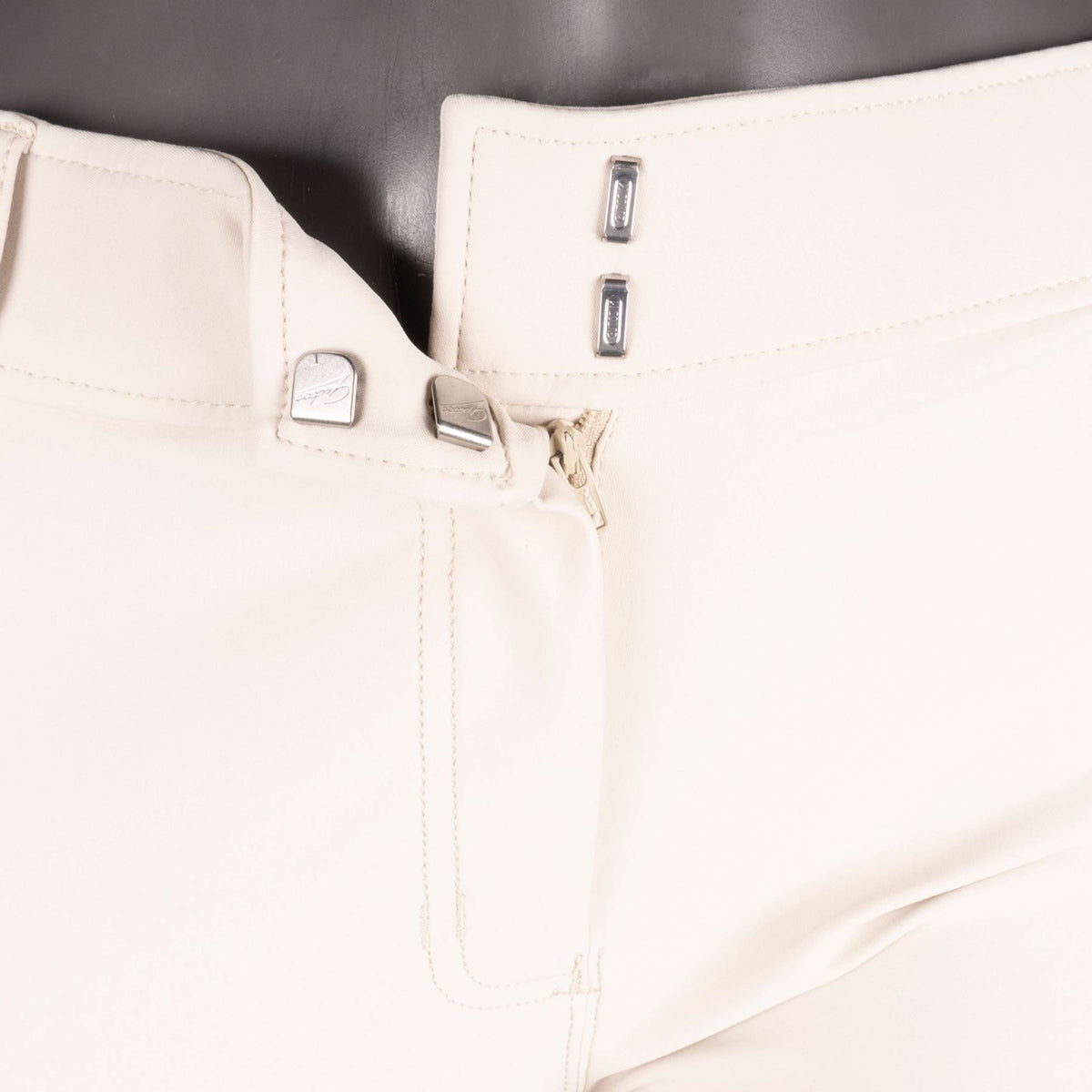 Montar Pantalon d'Équitation MoZuna Gun Metal Crystals Prise de Genou Warm Light Grey