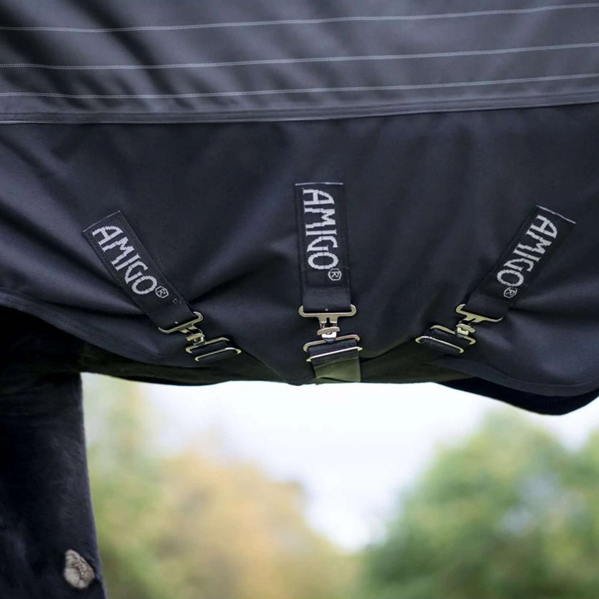 Amigo Turnout Rug FieldSafe Reflectech Plus 1200D 0g Black/Reflective/Black