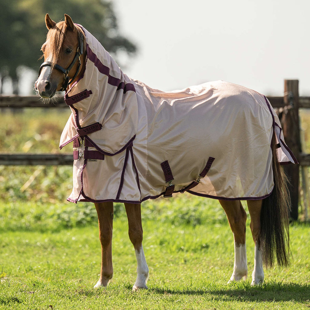 Velder Horsewear Essentials Pony Couverture Anti-Mouches Mesh avec Couvre-cou Earth Grey