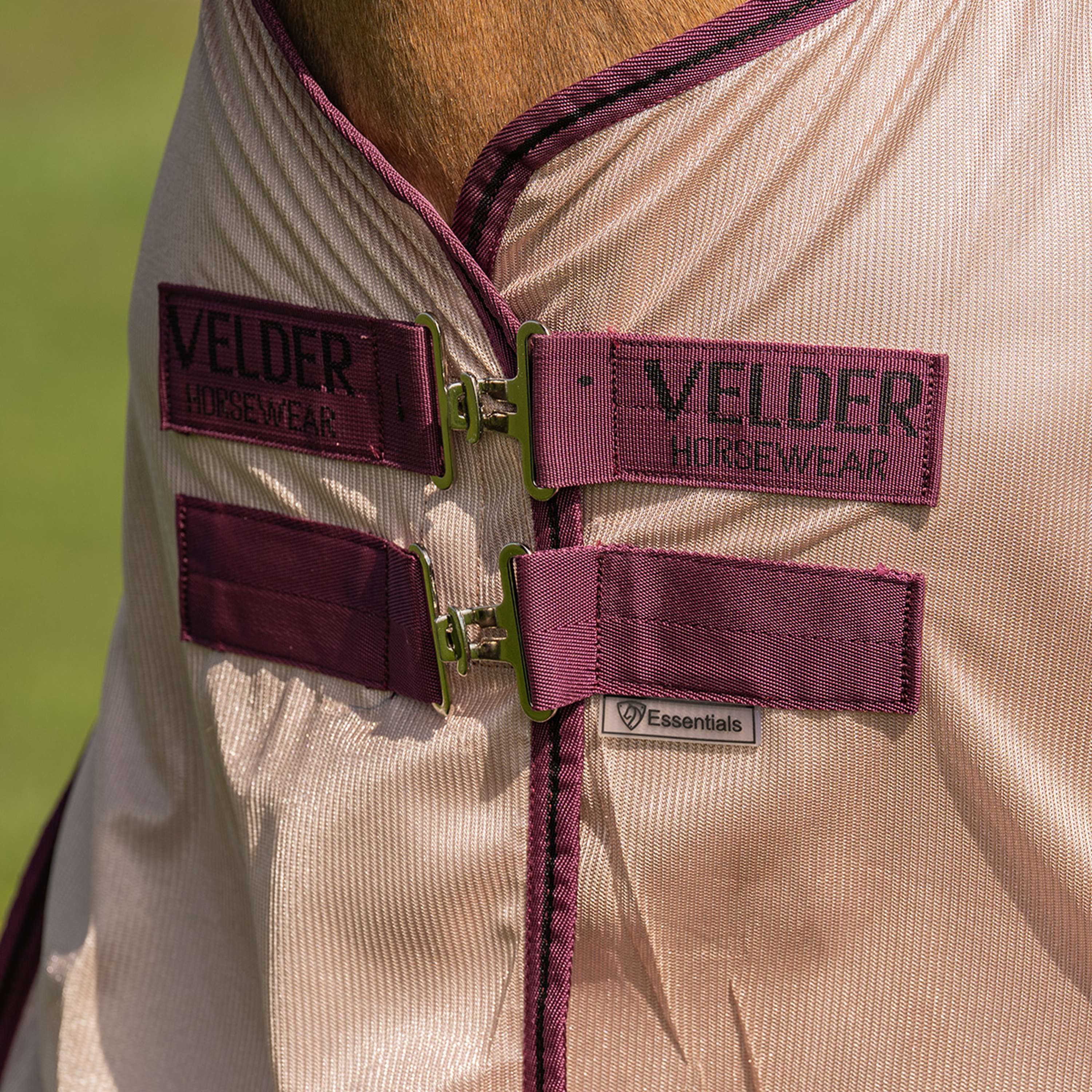 Velder Horsewear Essentials Pony Couverture Anti-Mouches Mesh avec Couvre-cou Earth Grey