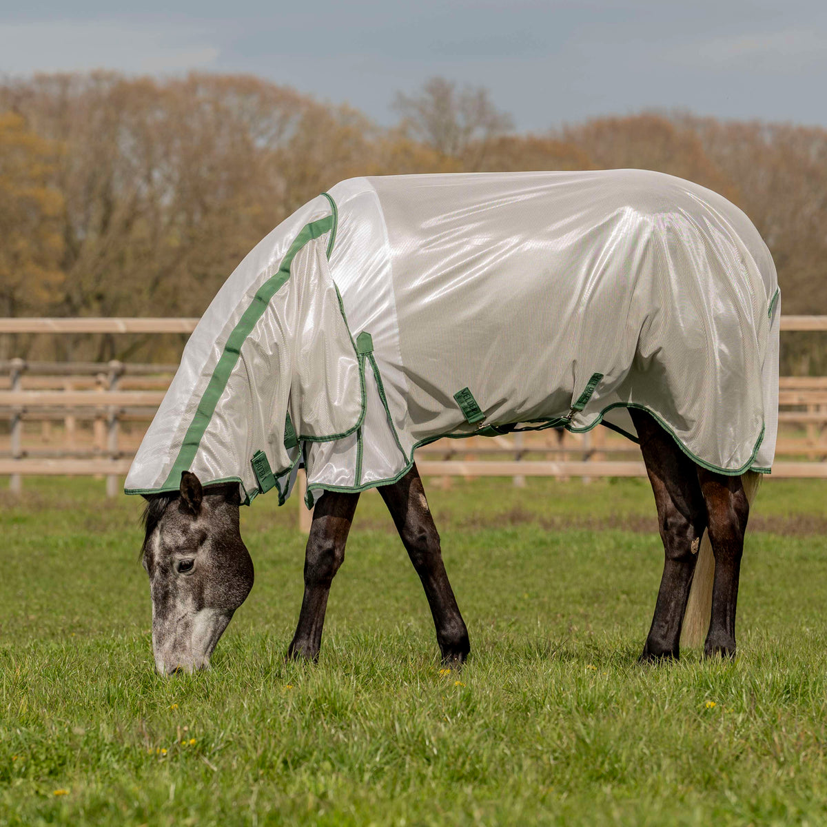 Velder Horsewear Couverture Anti-Mouches Mesh avec Couvre-cou Argent
