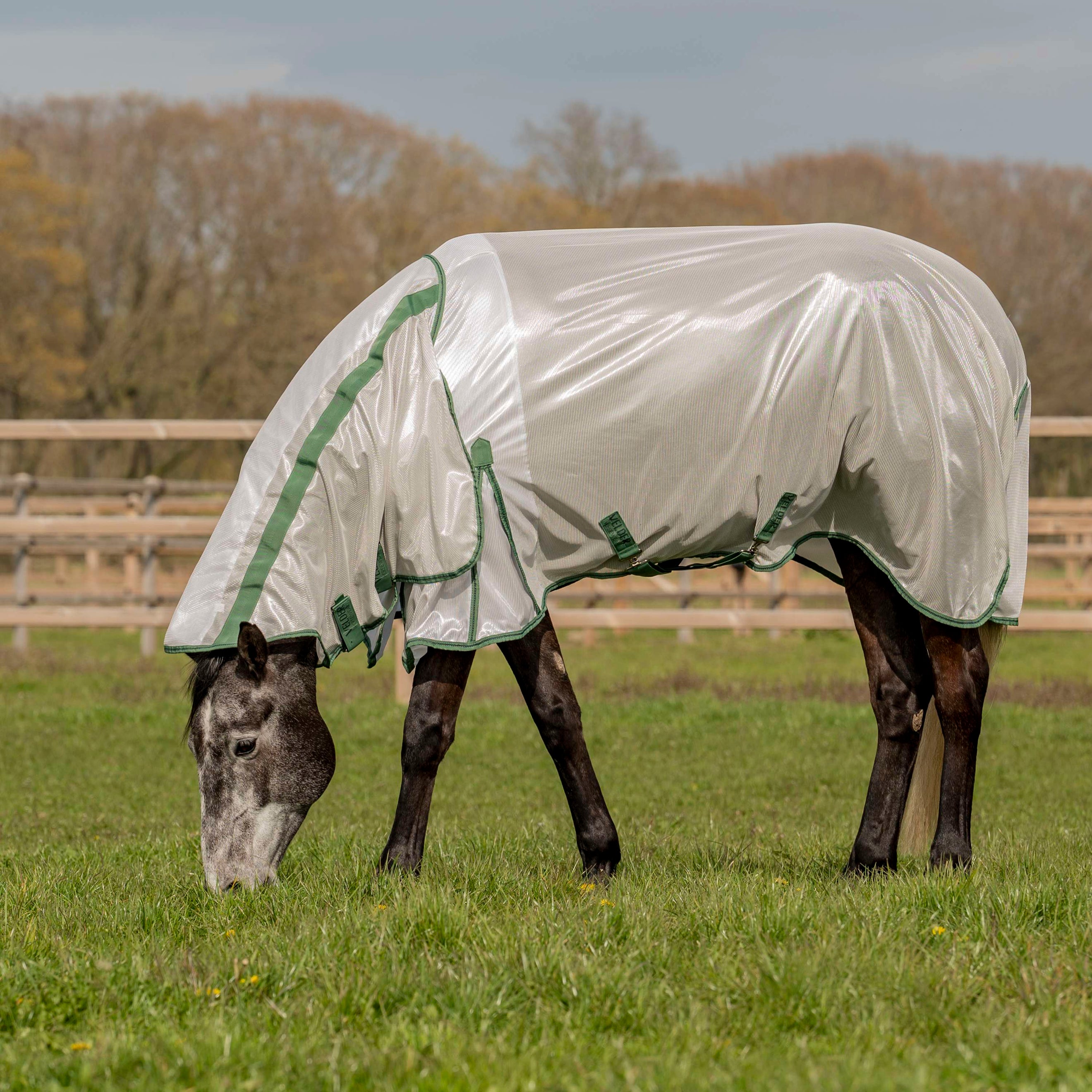 Velder Horsewear Couverture Anti-Mouches Mesh avec Couvre-cou Argent