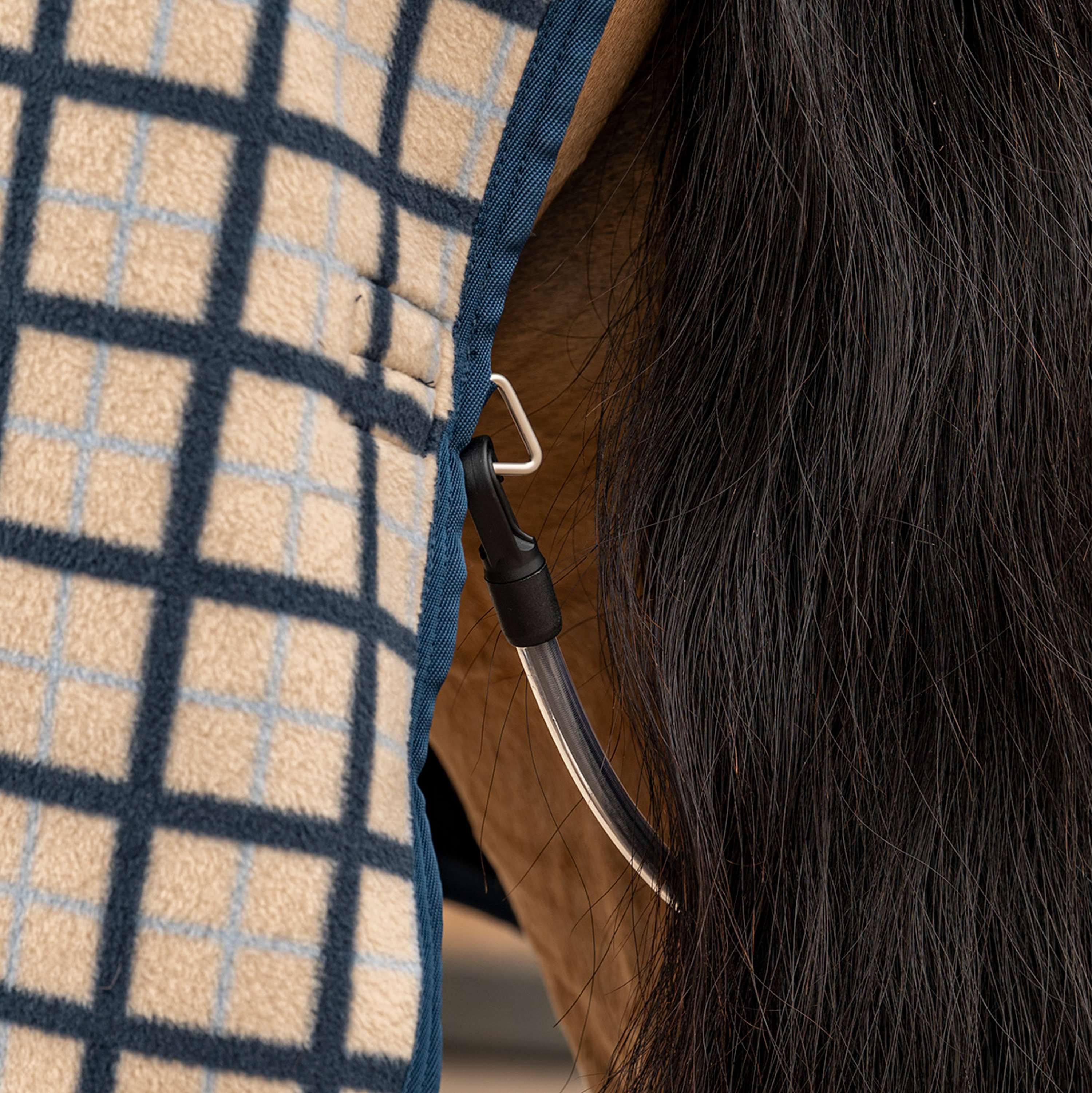 Velder Horsewear Premium Pony Fleece Cooler with Collar Navy Check
