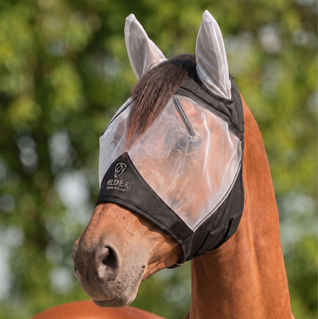Velder Horsewear Premium Masque Anti-Mouches avec Oreilles Noir