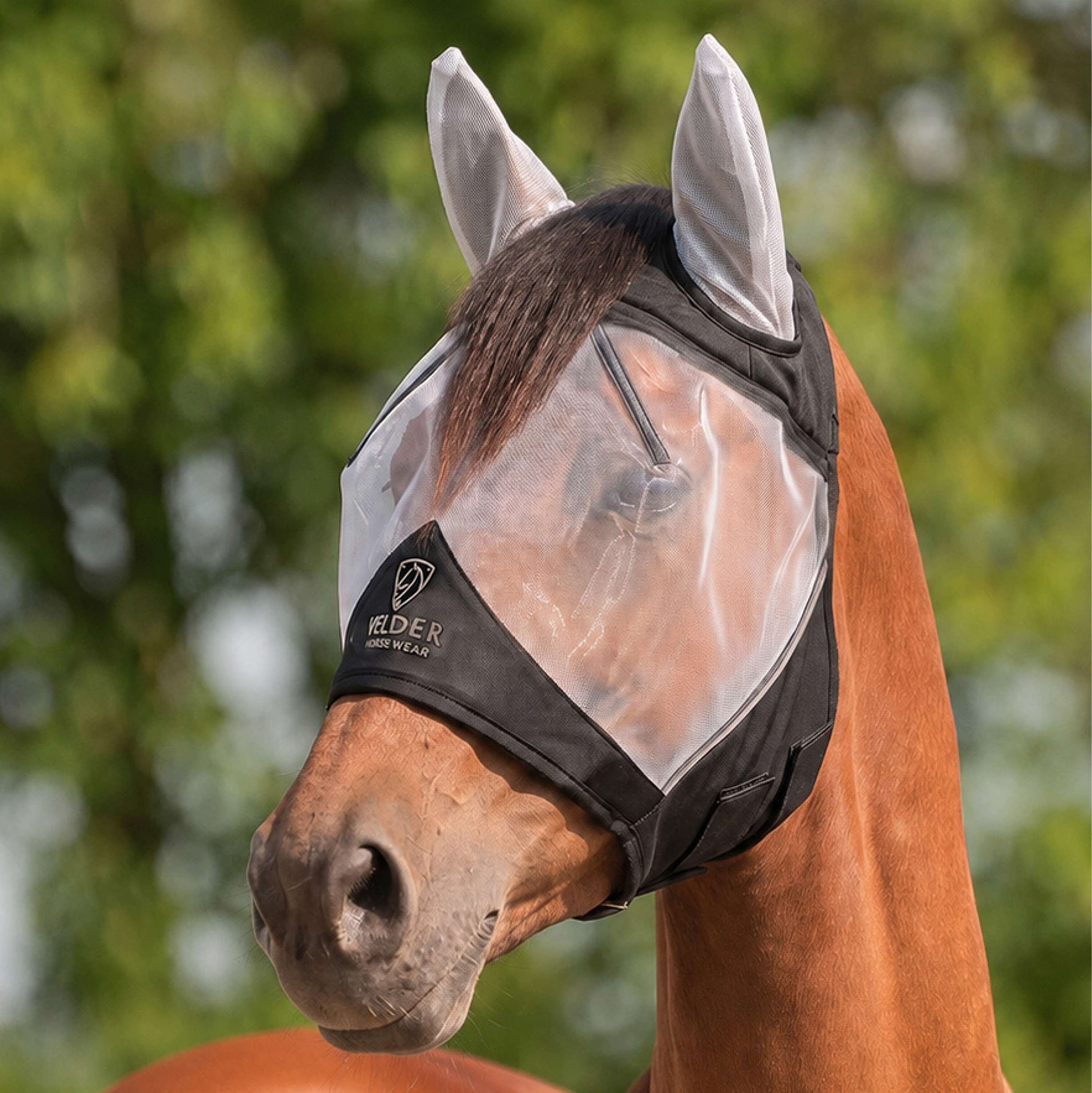 Velder Horsewear Premium Masque Anti-Mouches avec Oreilles Noir
