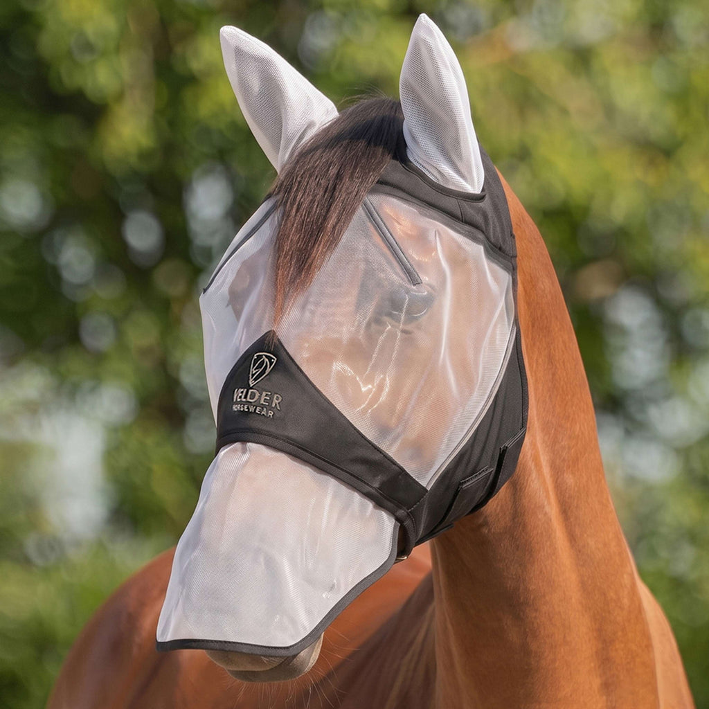 Velder Horsewear Premium Masque Anti-Mouches avec Oreilles et Nez Noir