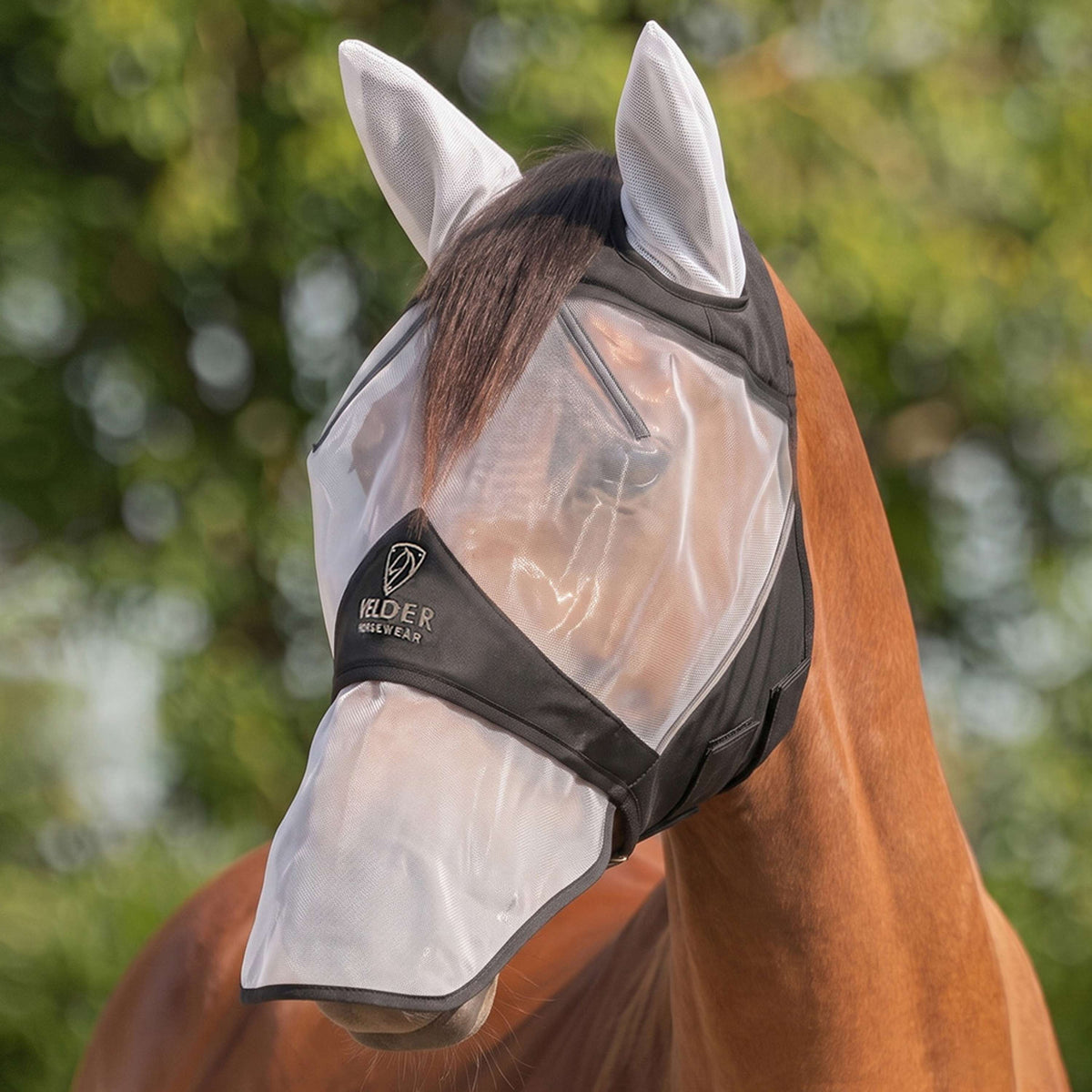 Velder Horsewear Premium Masque Anti-Mouches avec Oreilles et Nez Noir