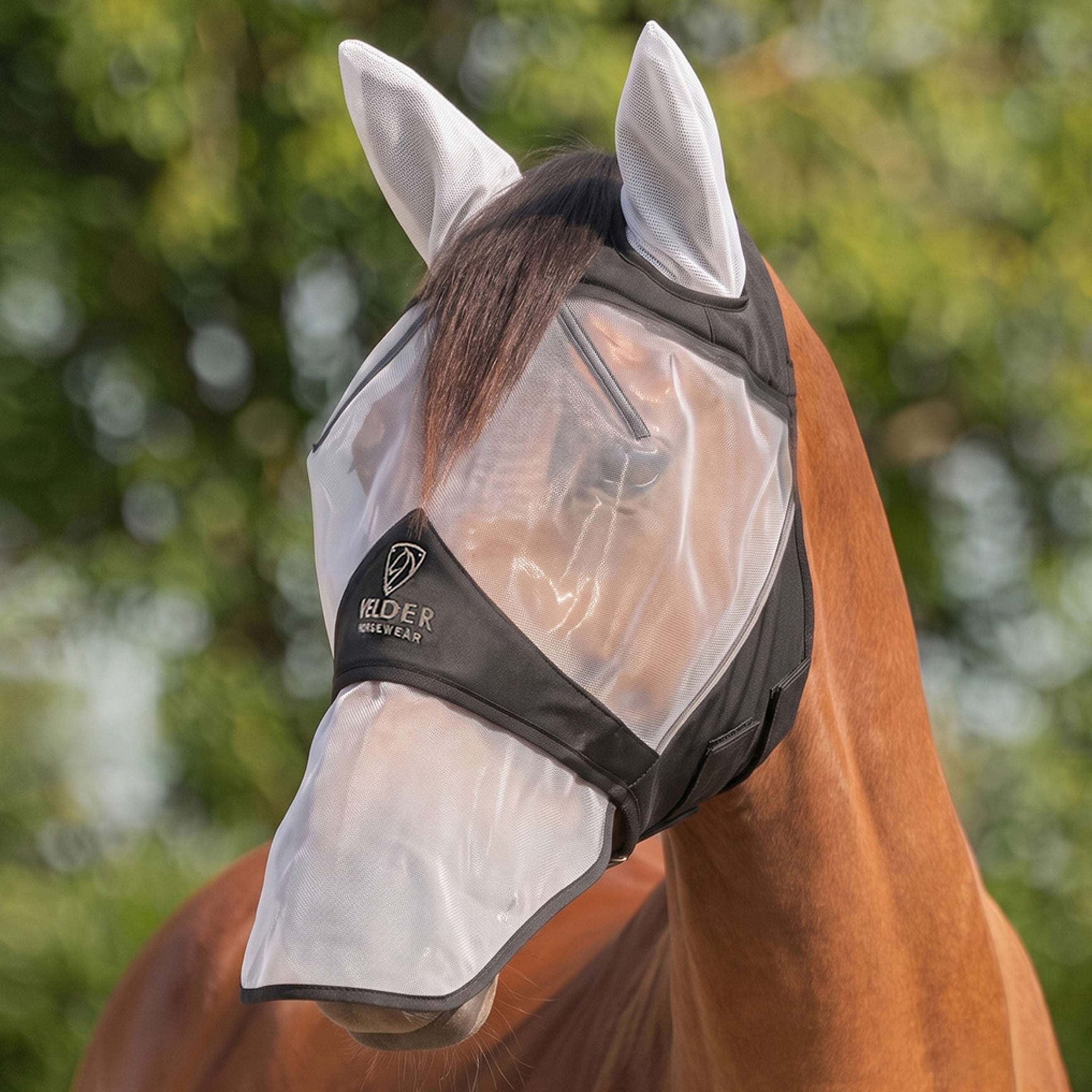 Velder Horsewear Premium Masque Anti-Mouches avec Oreilles et Nez Noir