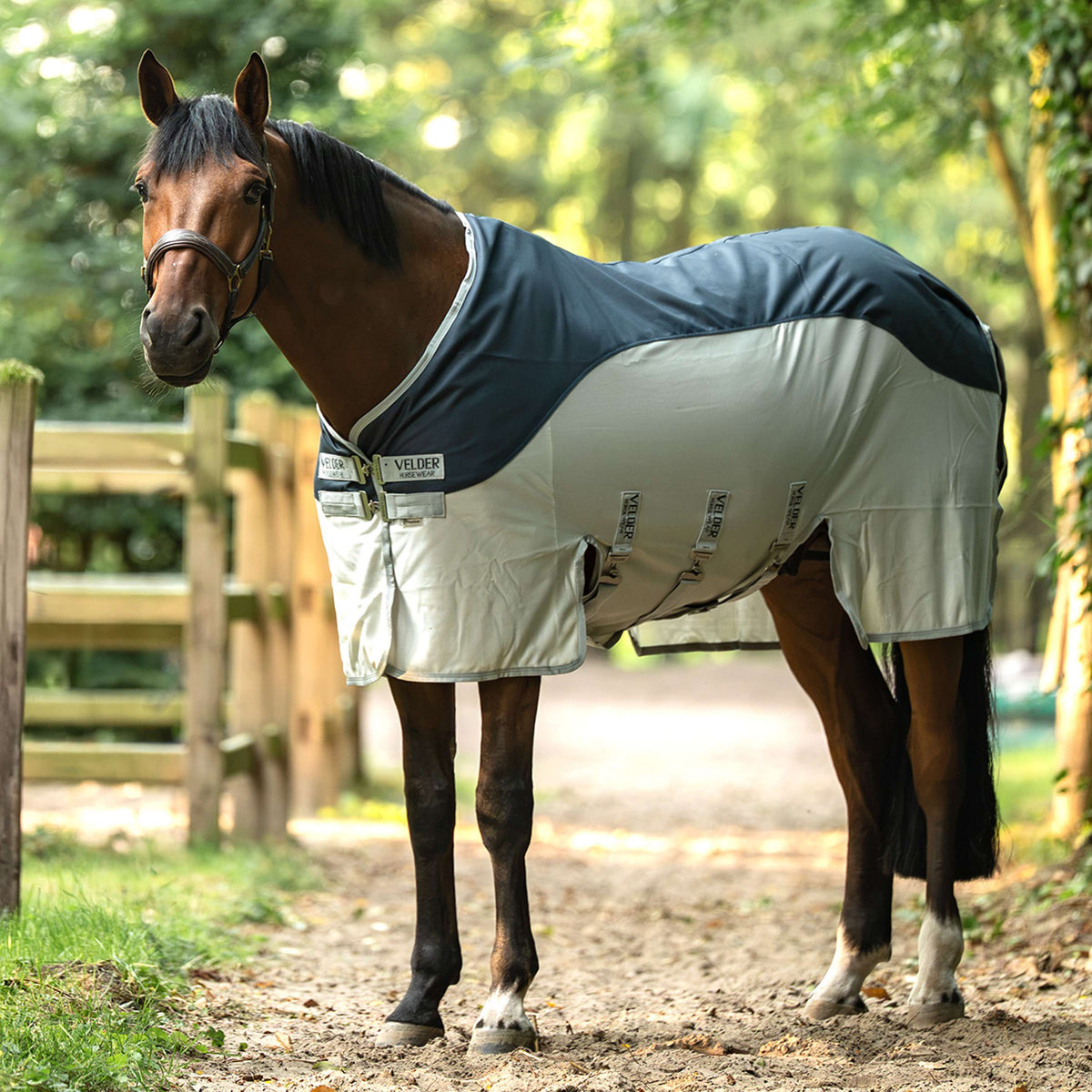 Velder Horsewear Premium Couverture Anti-Mouches Rainless Summer Navy/Field Grey