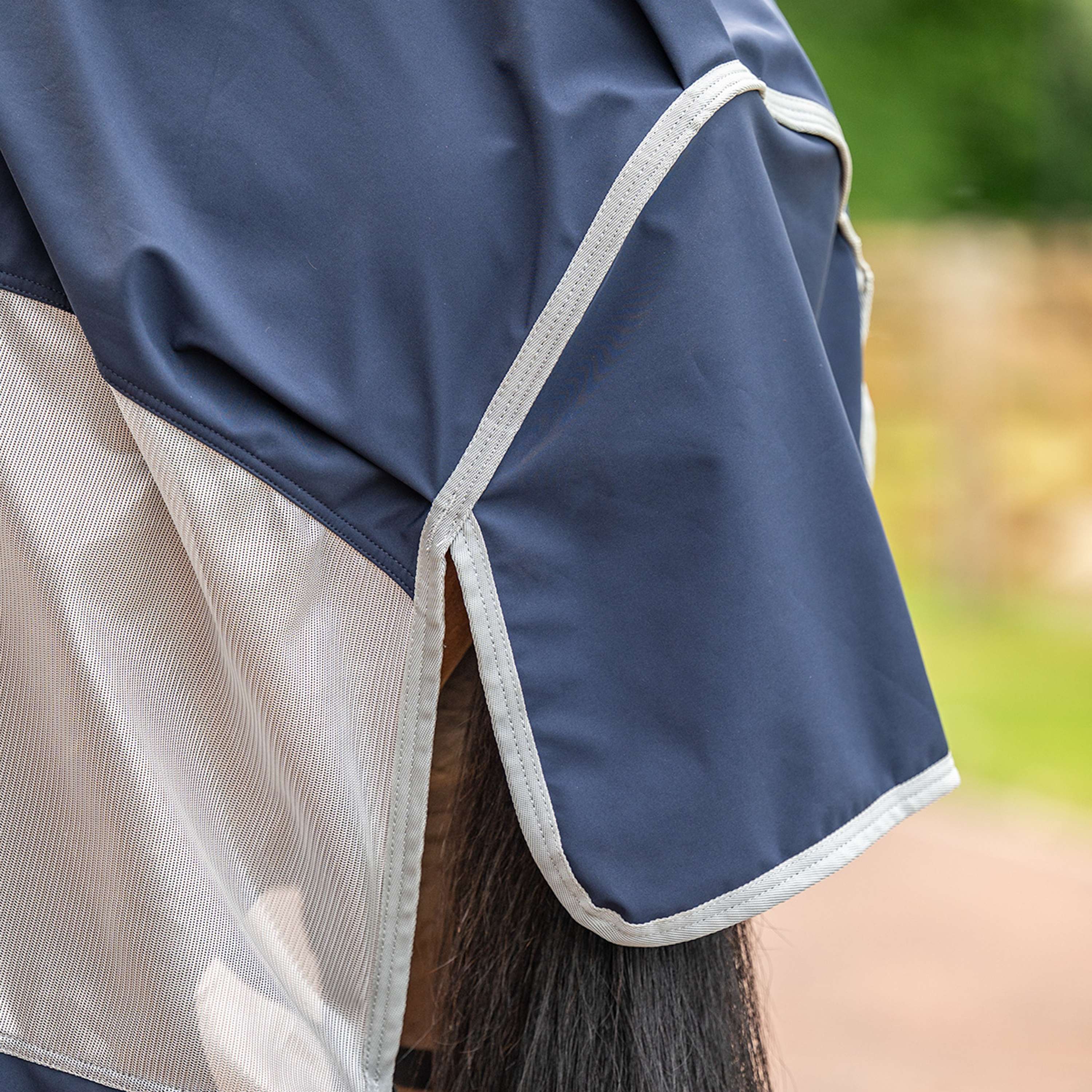Velder Horsewear Premium Pony Couverture Anti-Mouches Rainless Fall Navy/Pearl Silver