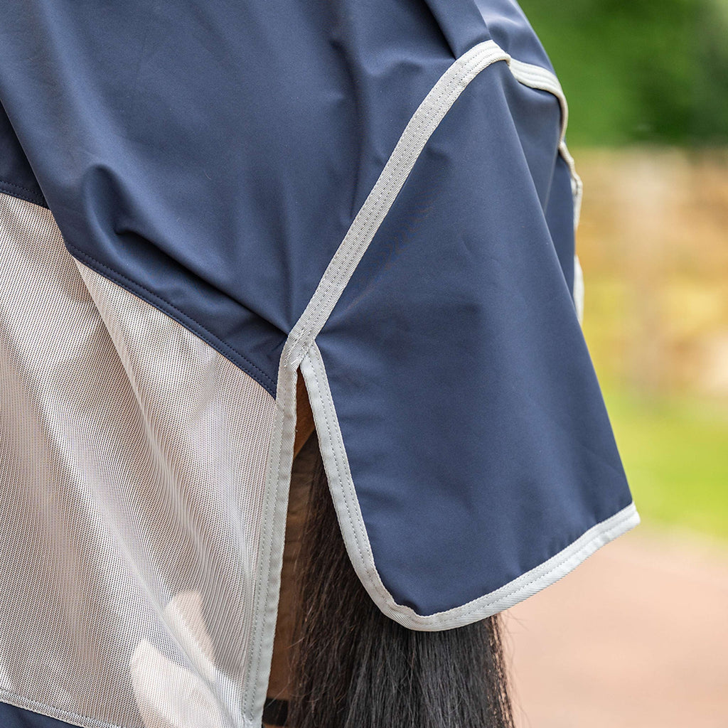 Velder Horsewear Premium Pony Couverture Anti-Mouches Rainless Fall Navy/Pearl Silver