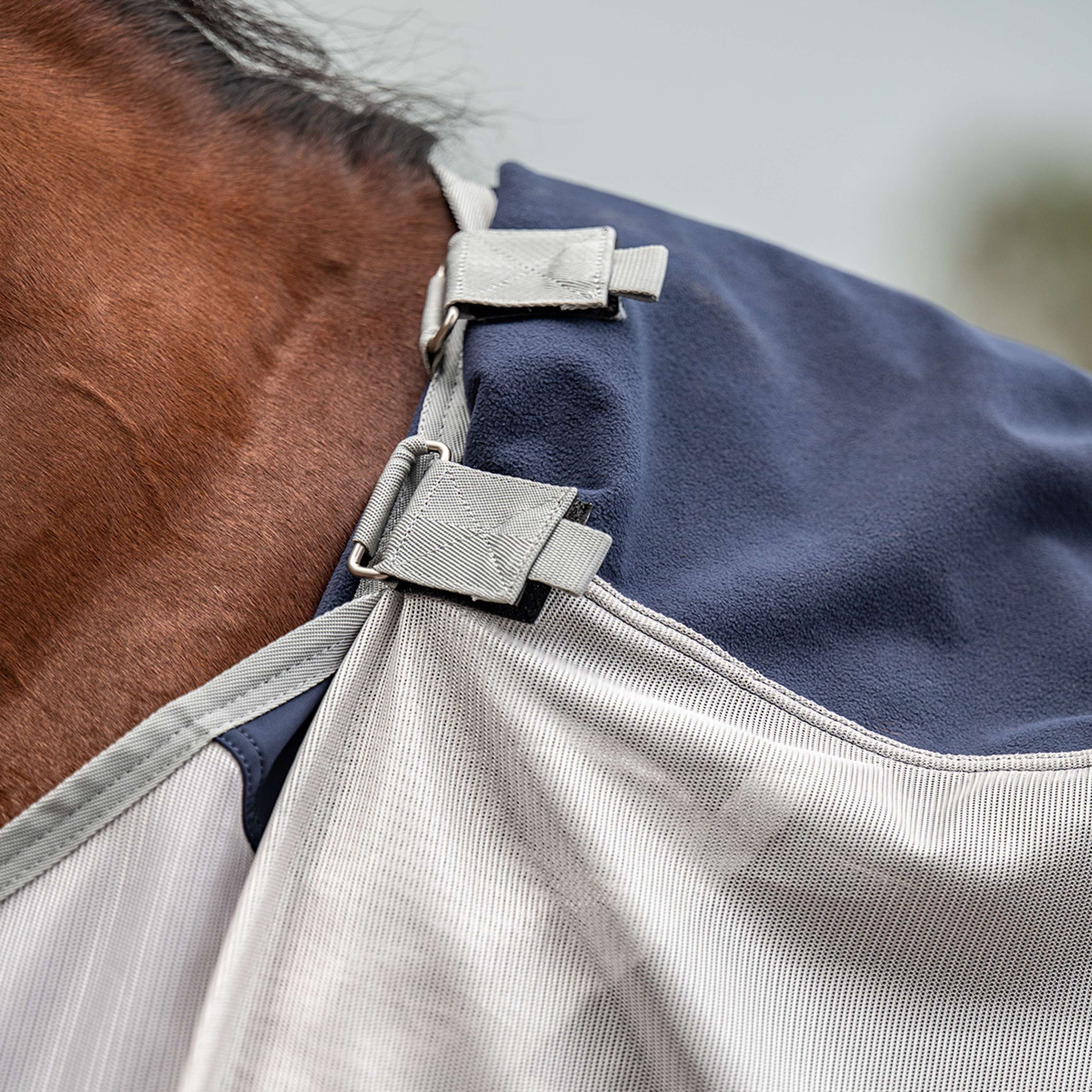 Velder Horsewear Premium Pony Couverture Anti-Mouches Rainless Fall Navy/Pearl Silver