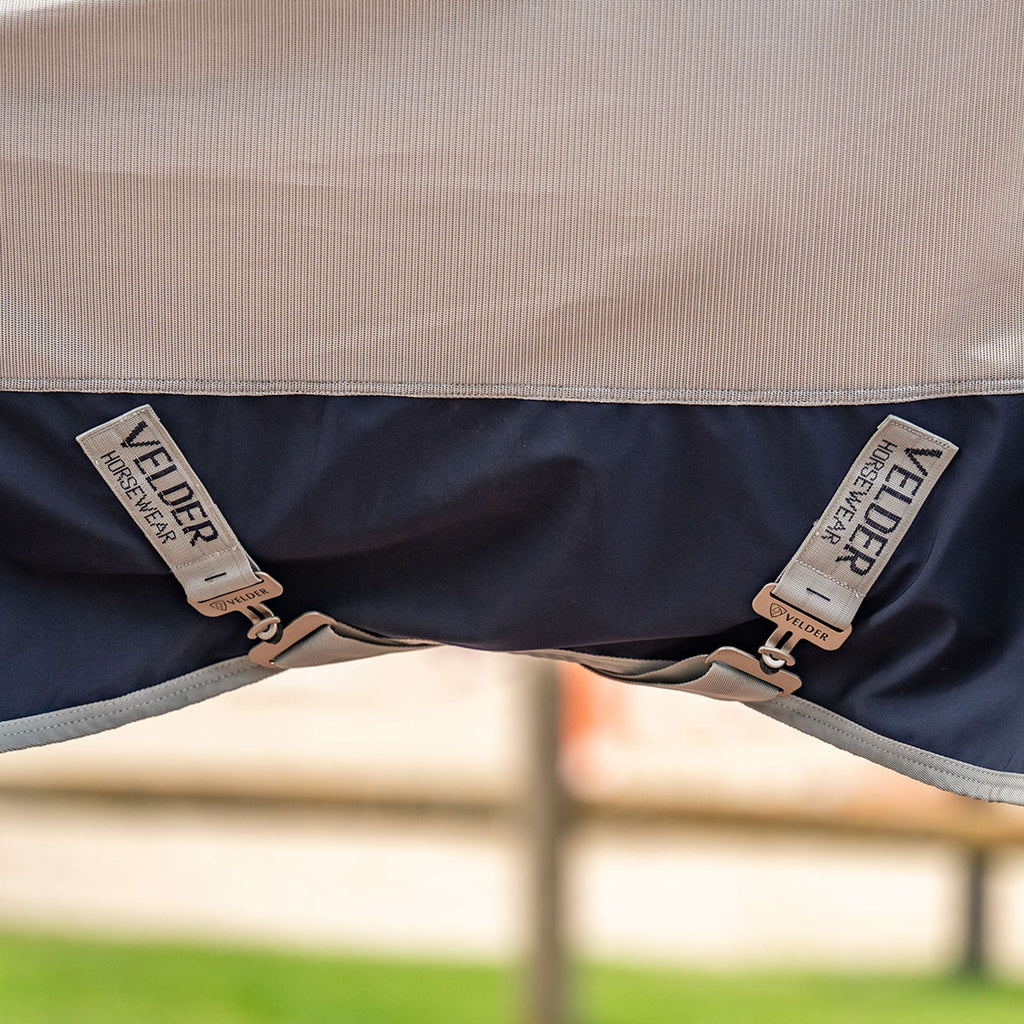 Velder Horsewear Premium Couverture Anti-Mouches Rainless Fall Navy/Pearl Silver