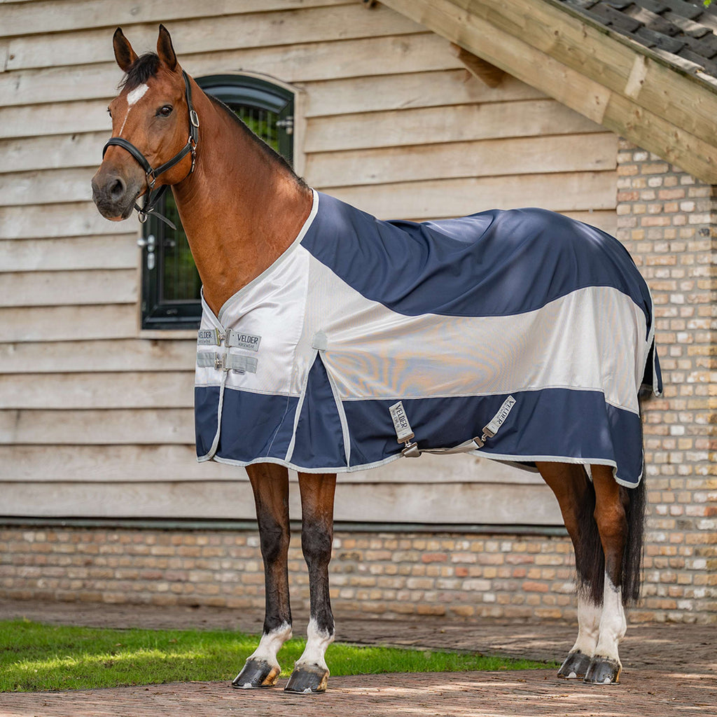 Velder Horsewear Premium Couverture Anti-Mouches Rainless Fall Navy/Pearl Silver
