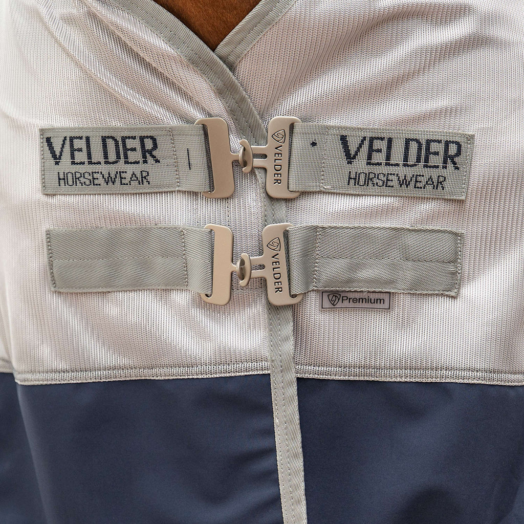 Velder Horsewear Premium Couverture Anti-Mouches Rainless Fall Navy/Pearl Silver