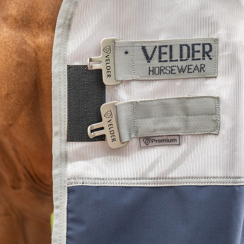 Velder Horsewear Premium Couverture Anti-Mouches Rainless Fall Navy/Pearl Silver