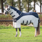 Velder Horsewear Premium Pony Couverture Anti-Mouches Waterproof-Top Navy/Pearl Silver