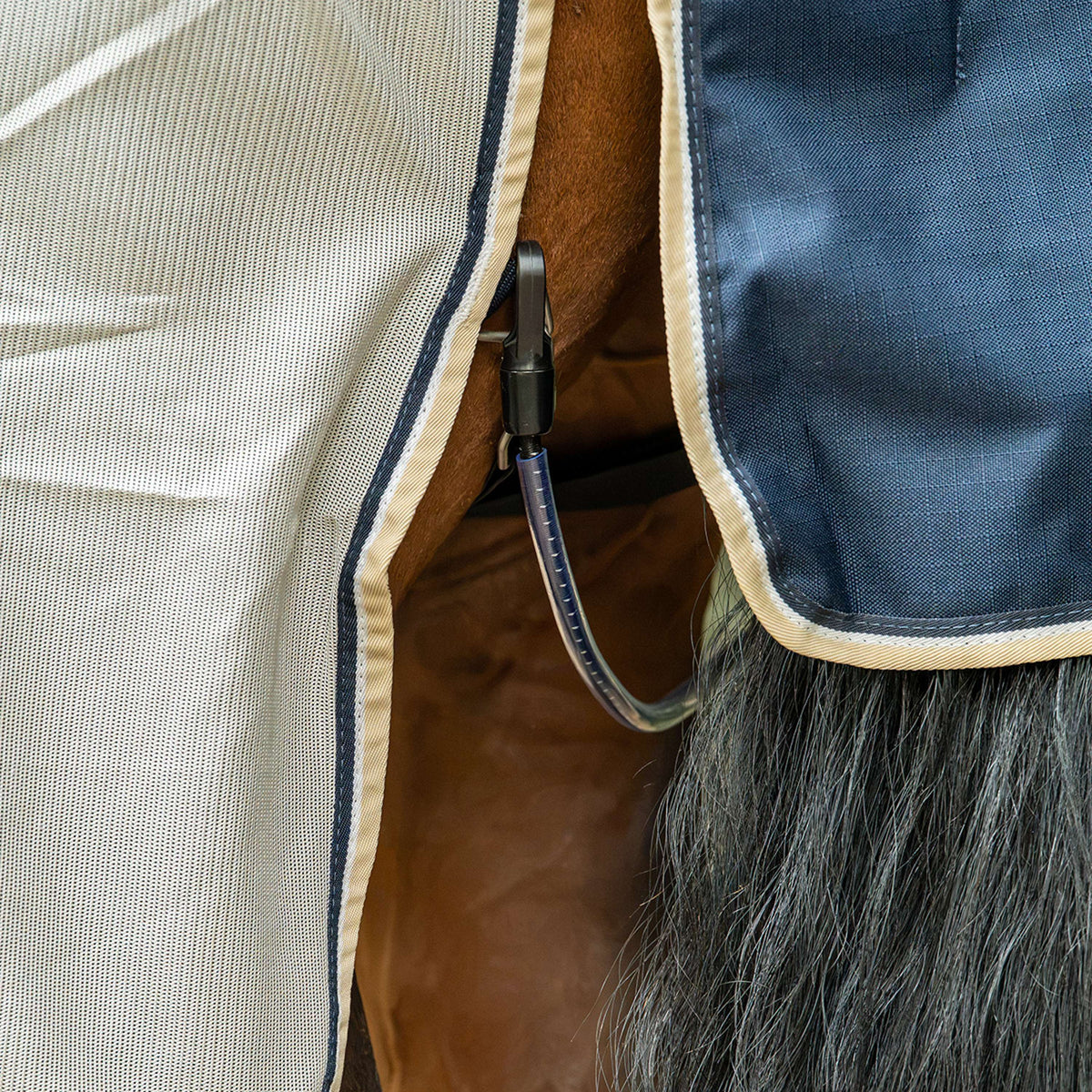 Velder Horsewear Premium Couverture Anti-Mouches Waterproof-Top Navy/Pearl Silver