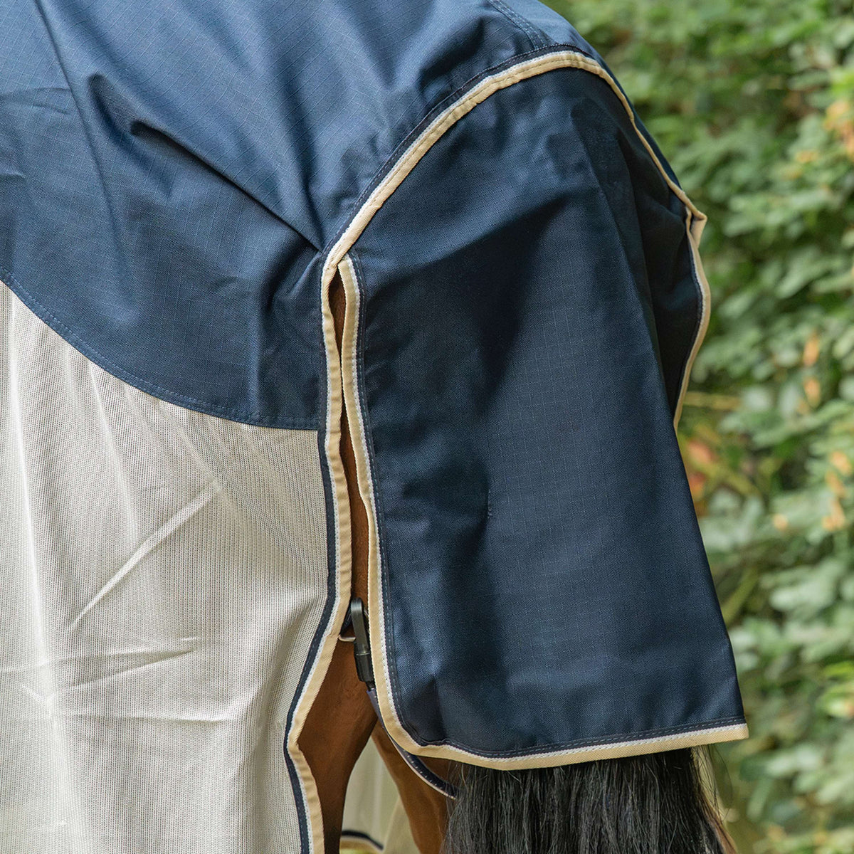 Velder Horsewear Premium Couverture Anti-Mouches Waterproof-Top Navy/Pearl Silver