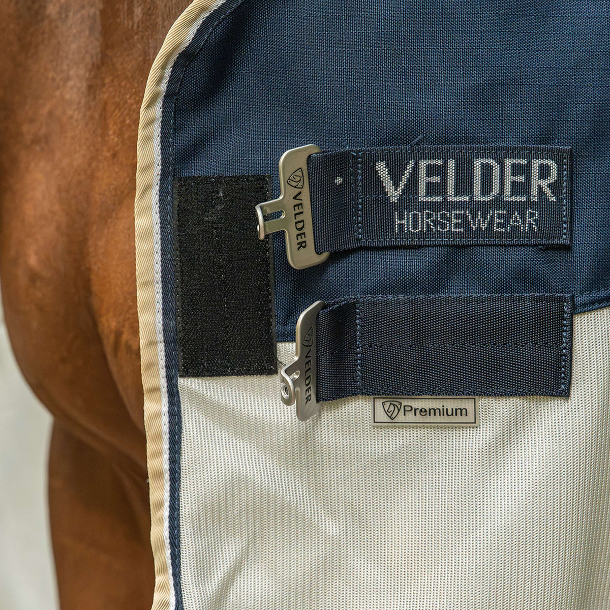 Velder Horsewear Premium Couverture Anti-Mouches Waterproof-Top Navy/Pearl Silver