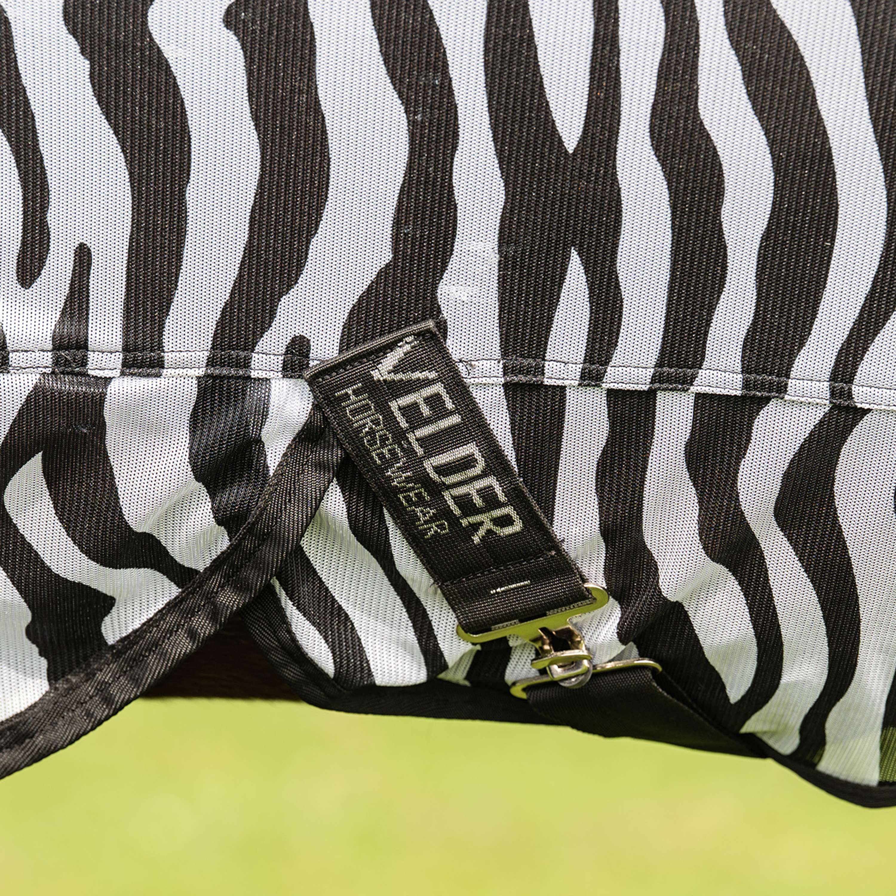 Velder Horsewear Essentials Pony Couverture Anti-Mouches avec Couvre-cou Zebra Noir/Blanc