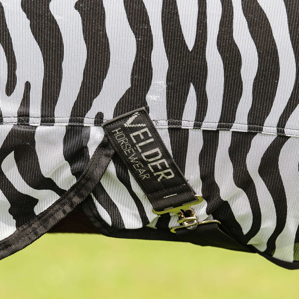 Velder Horsewear Essentials Pony Couverture Anti-Mouches avec Couvre-cou Zebra Noir/Blanc