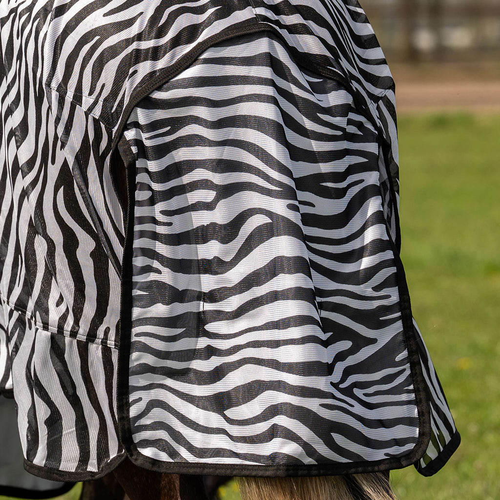 Velder Horsewear Essentials Pony Couverture Anti-Mouches avec Couvre-cou Zebra Noir/Blanc