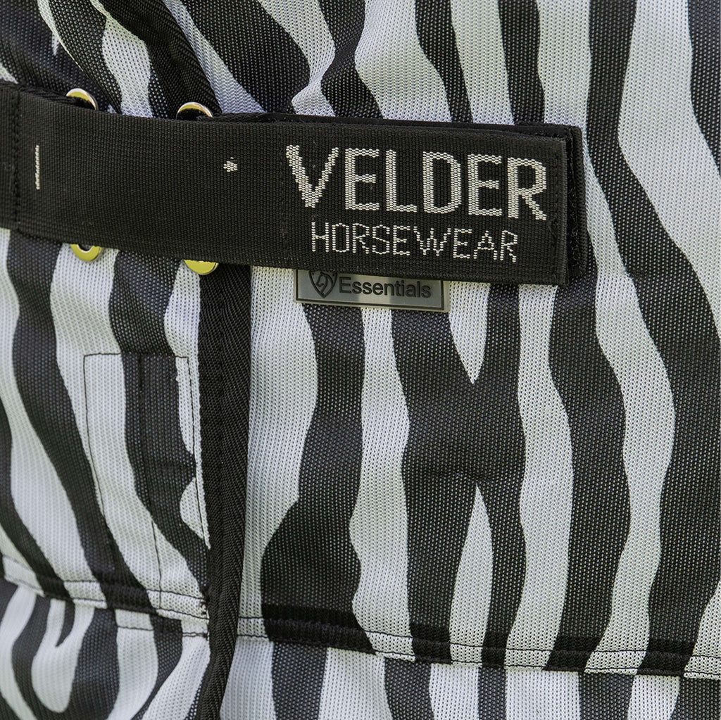 Velder Horsewear Essentials Pony Couverture Anti-Mouches avec Couvre-cou Zebra Noir/Blanc
