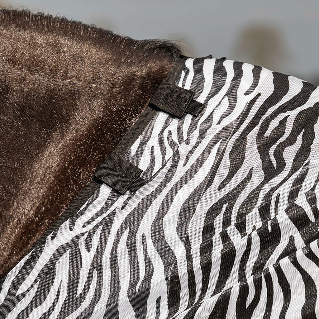 Velder Horsewear Essentials Couverture Anti-Mouches avec Couvre-cou Zebra Noir/Blanc