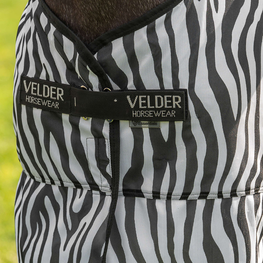 Velder Horsewear Essentials Couverture Anti-Mouches avec Couvre-cou Zebra Noir/Blanc