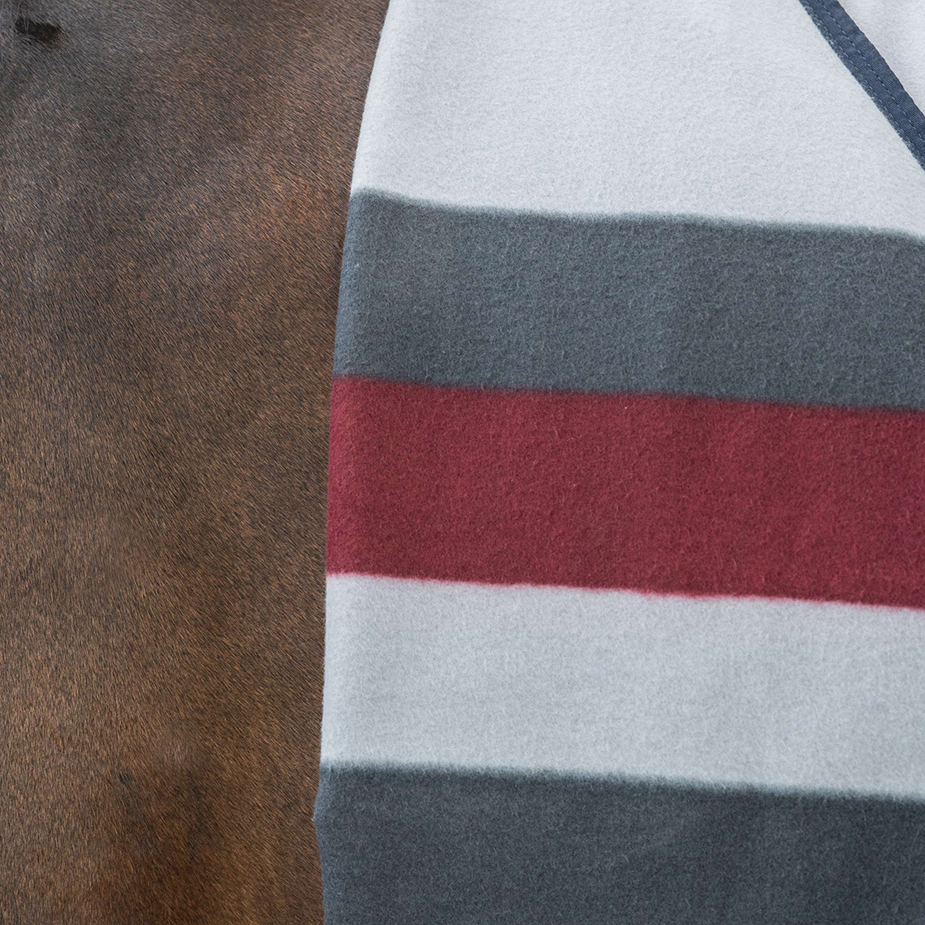 Velder Horsewear Essentials Couverture Polaire Polar Stripes Gris/Bordeuax