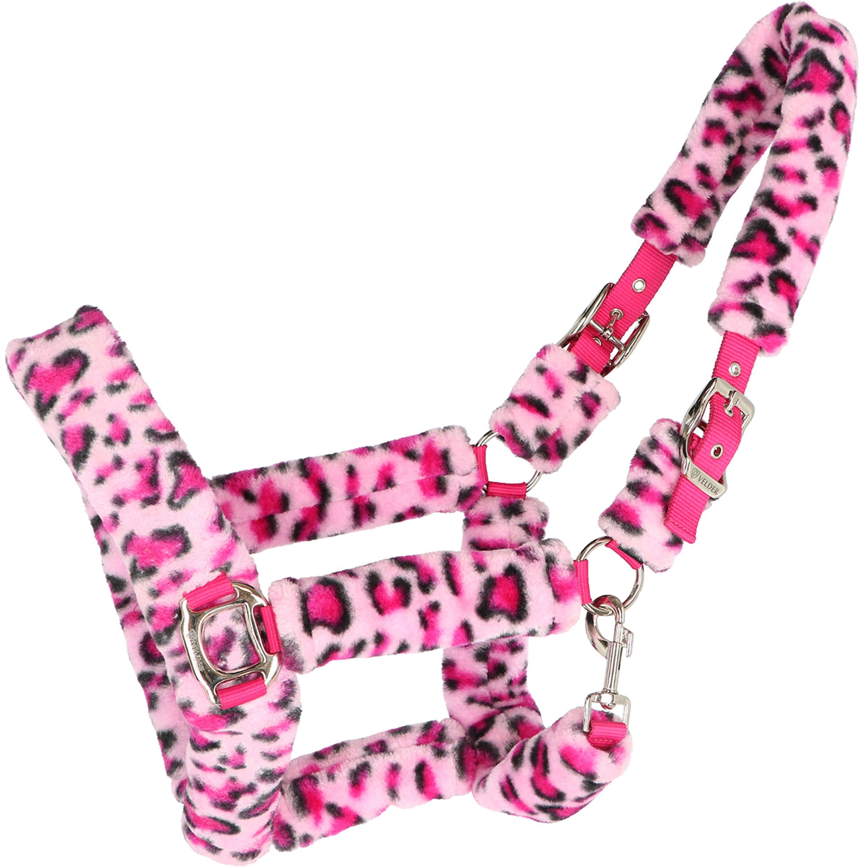 Velder Horsewear Premium Licol Comfort Fur Snow Leopard Rose