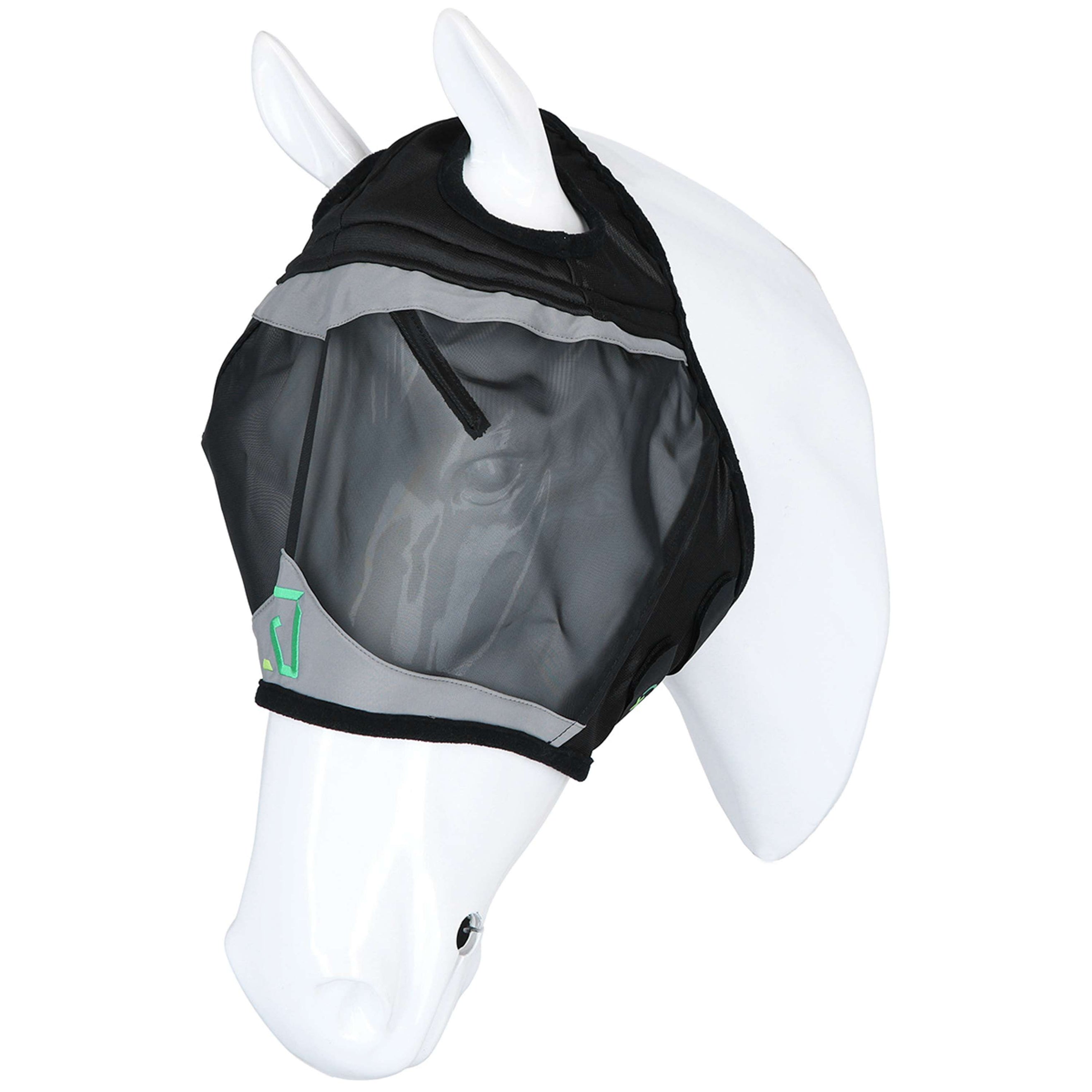 Agradi Horse Masque Anti-Mouches Fine Mesh avec Découpe D'oreille Noir