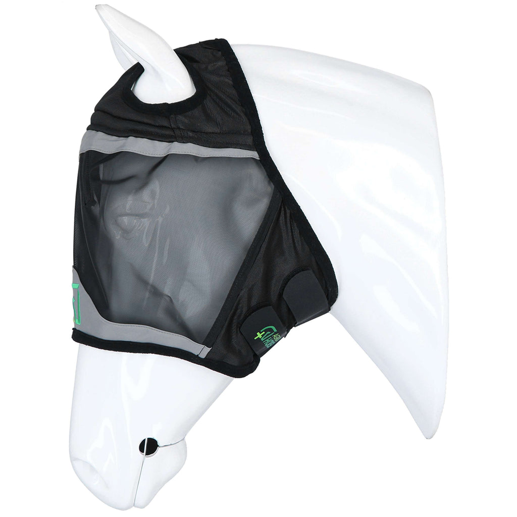 Agradi Horse Masque Anti-Mouches Fine Mesh avec Découpe D'oreille Noir