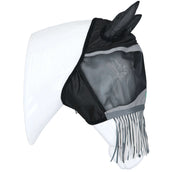 Agradi Horse Masque Anti-Mouches Fine Mesh avec Oreilles et Franges Noir