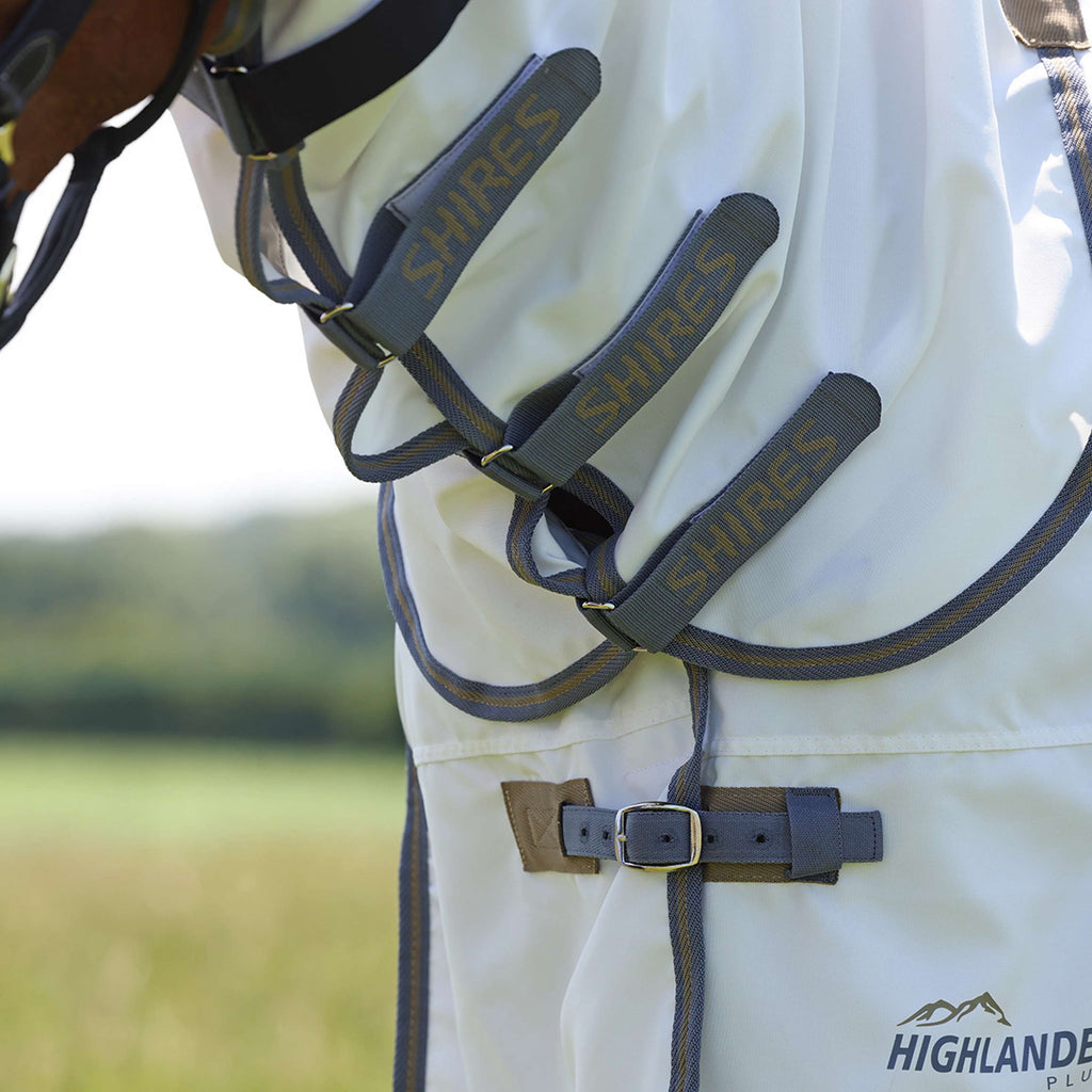 Highlander Plus by Shires Couverture Anti-Eczema Sweet-Itch Combo Blanc/Airforce