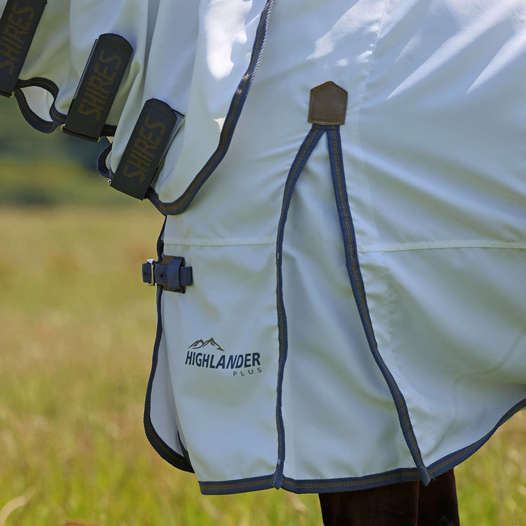 Highlander Plus by Shires Couverture Anti-Eczema Sweet-Itch Combo Blanc/Airforce
