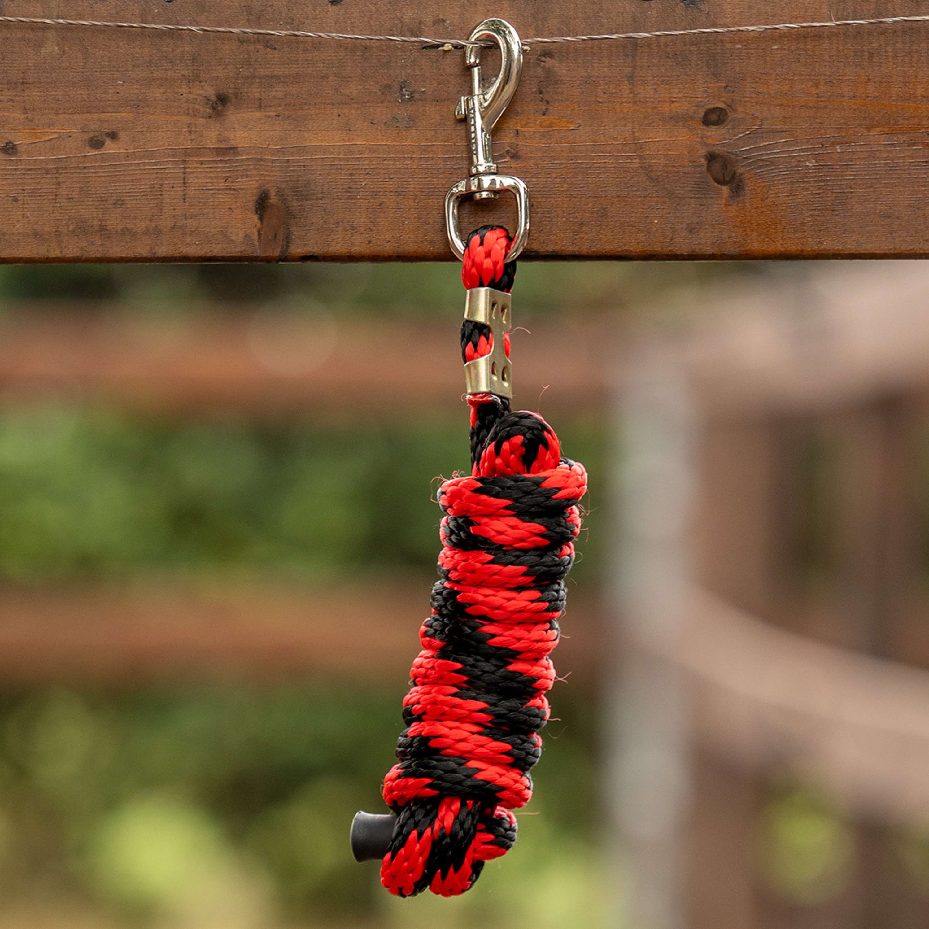 Velder Horsewear Corde pour Licol Colorful Stripe Rouge/Noir