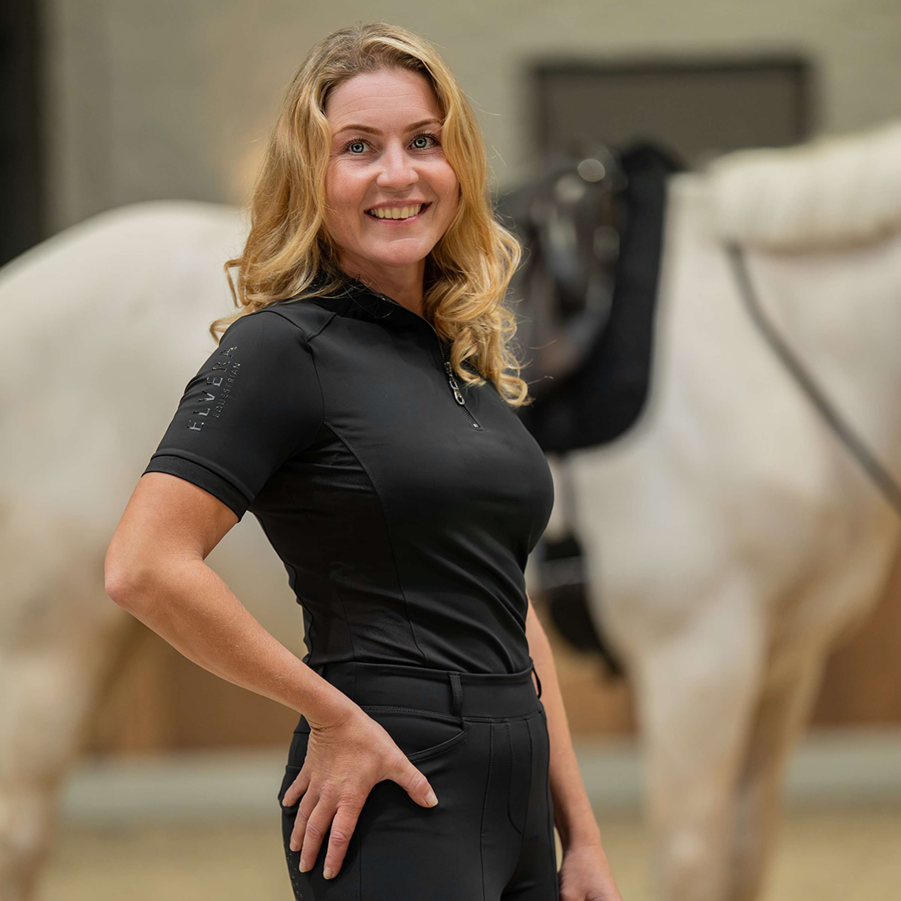 Elvera Equestrian T-shirt Randonnée EEVexa Courte Manche Noir