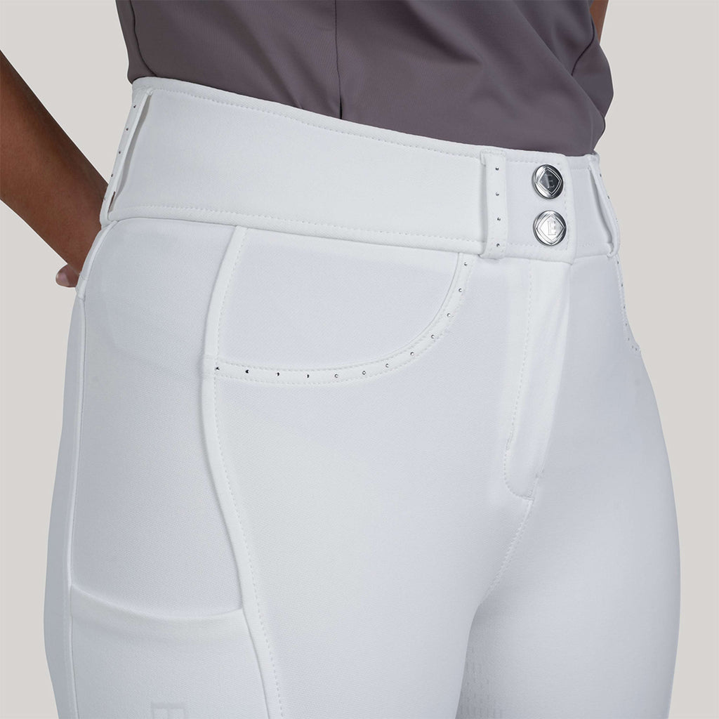 Elvera Equestrian Pantalon d'Équitation Performance Bling Blanc