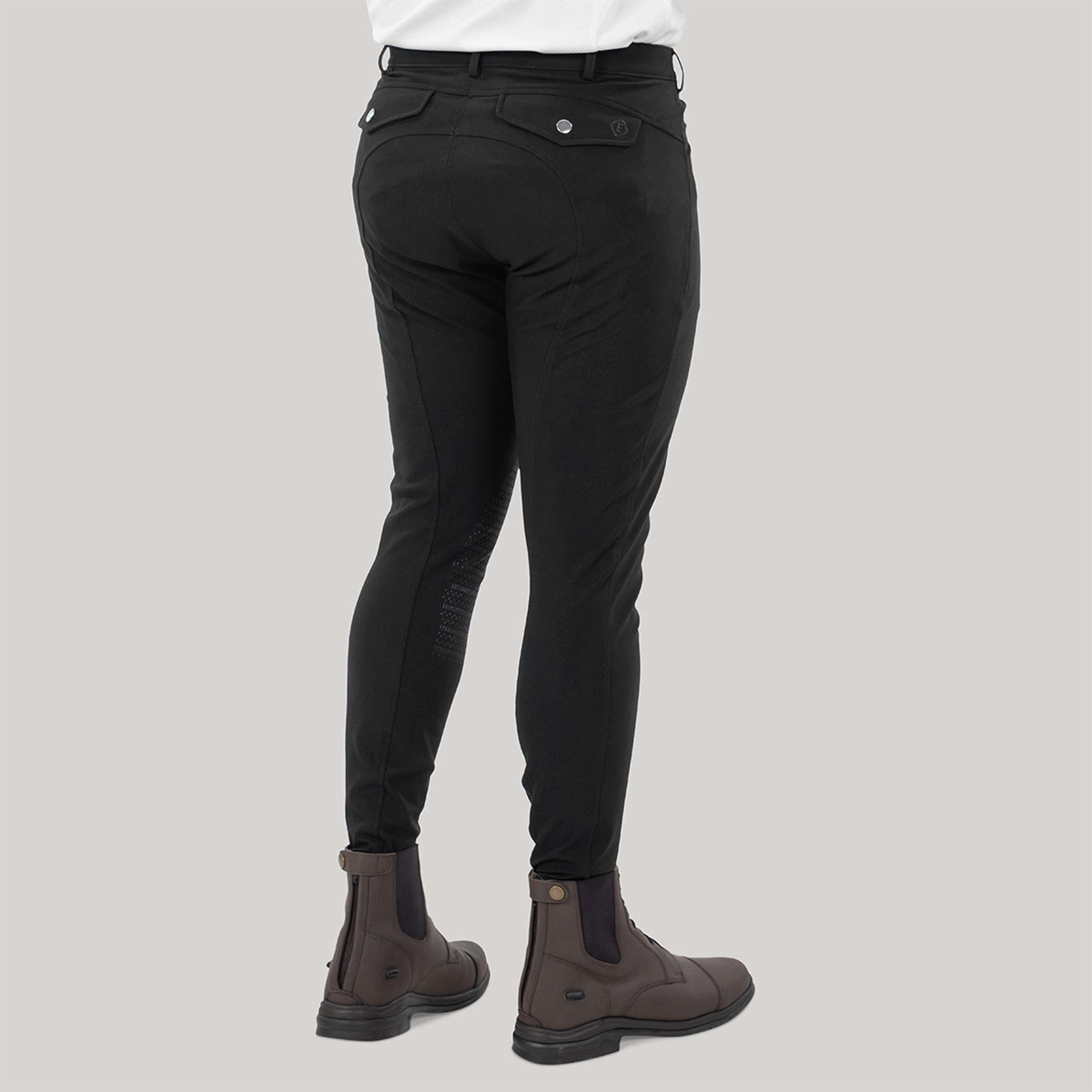Elvera Equestrian Pantalon d'Équitation Dual Core Pro Half Seat Hommes Noir