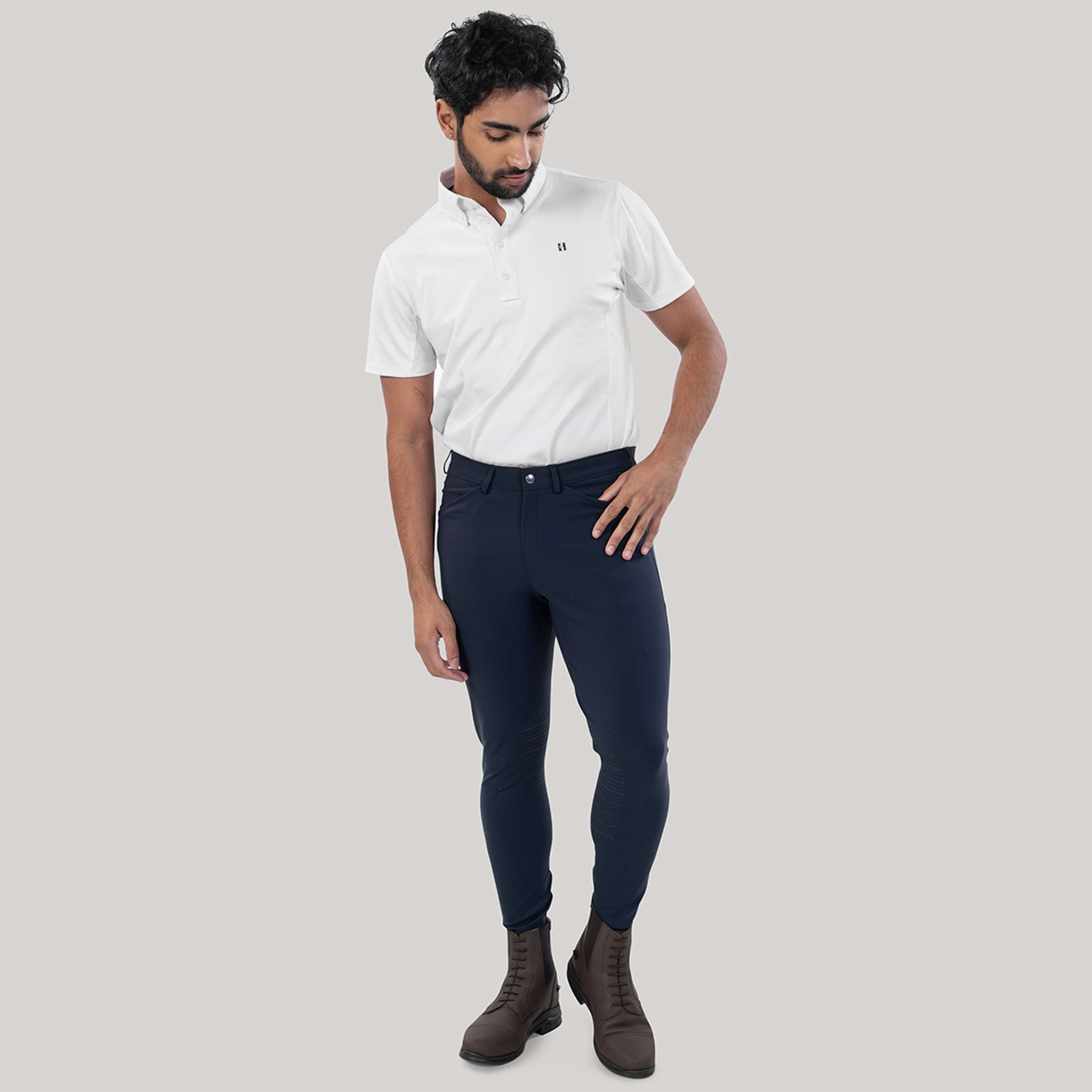 Elvera Equestrian Pantalon d'Équitation Dual Core Pro Half Seat Hommes Salute