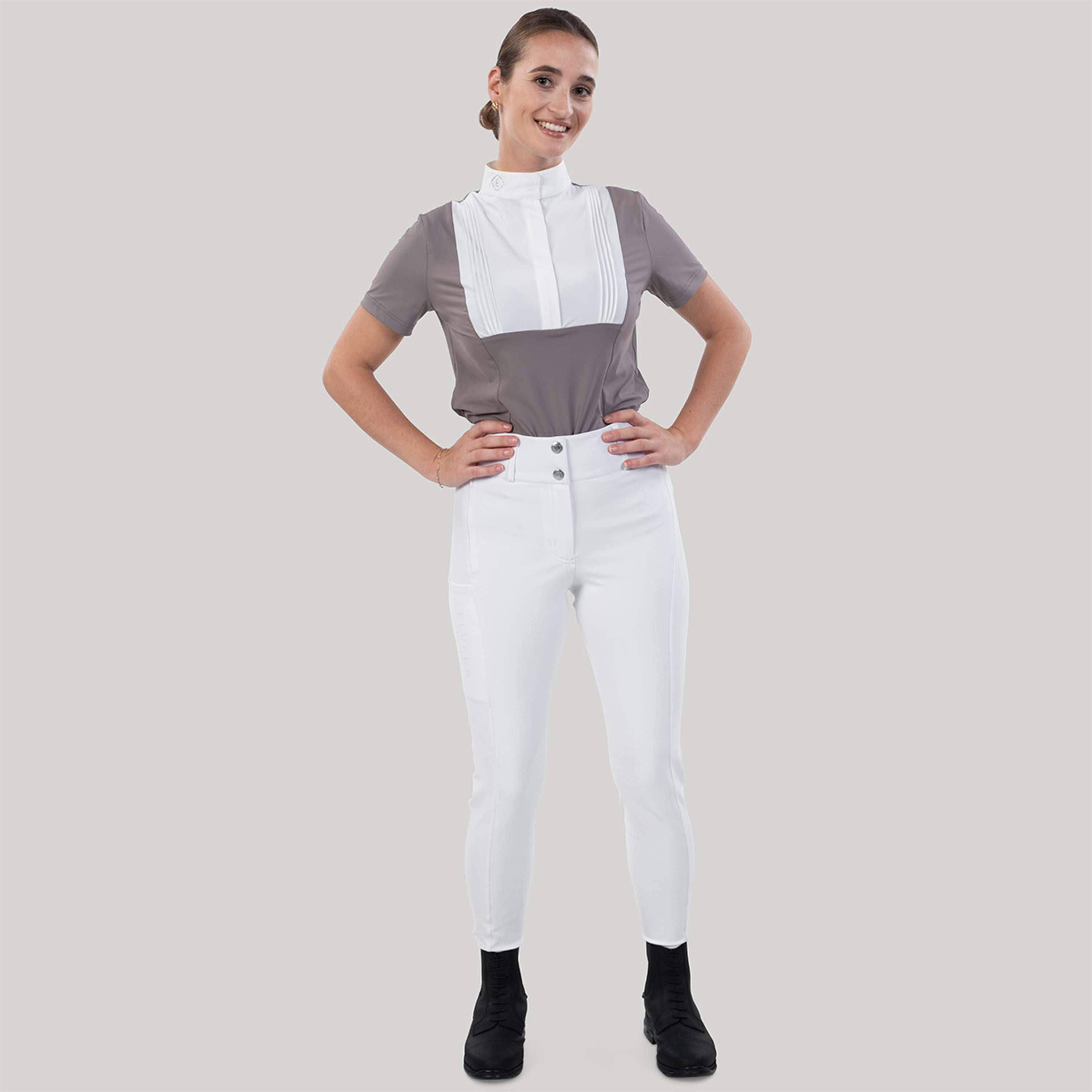 Elvera Equestrian Pantalon d'Équitation Sensitive Pro Half Seat Blanc