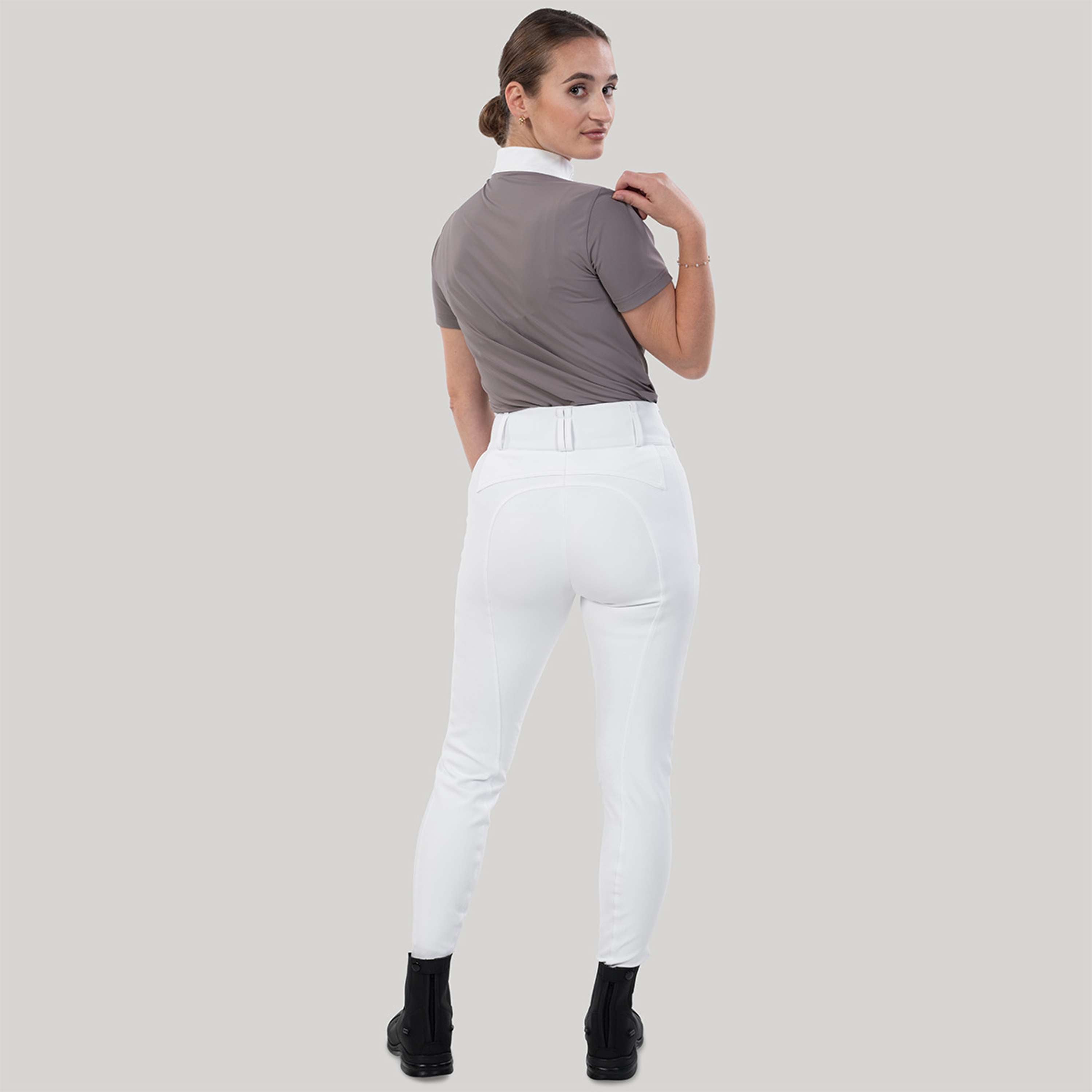 Elvera Equestrian Pantalon d'Équitation Sensitive Pro Half Seat Blanc